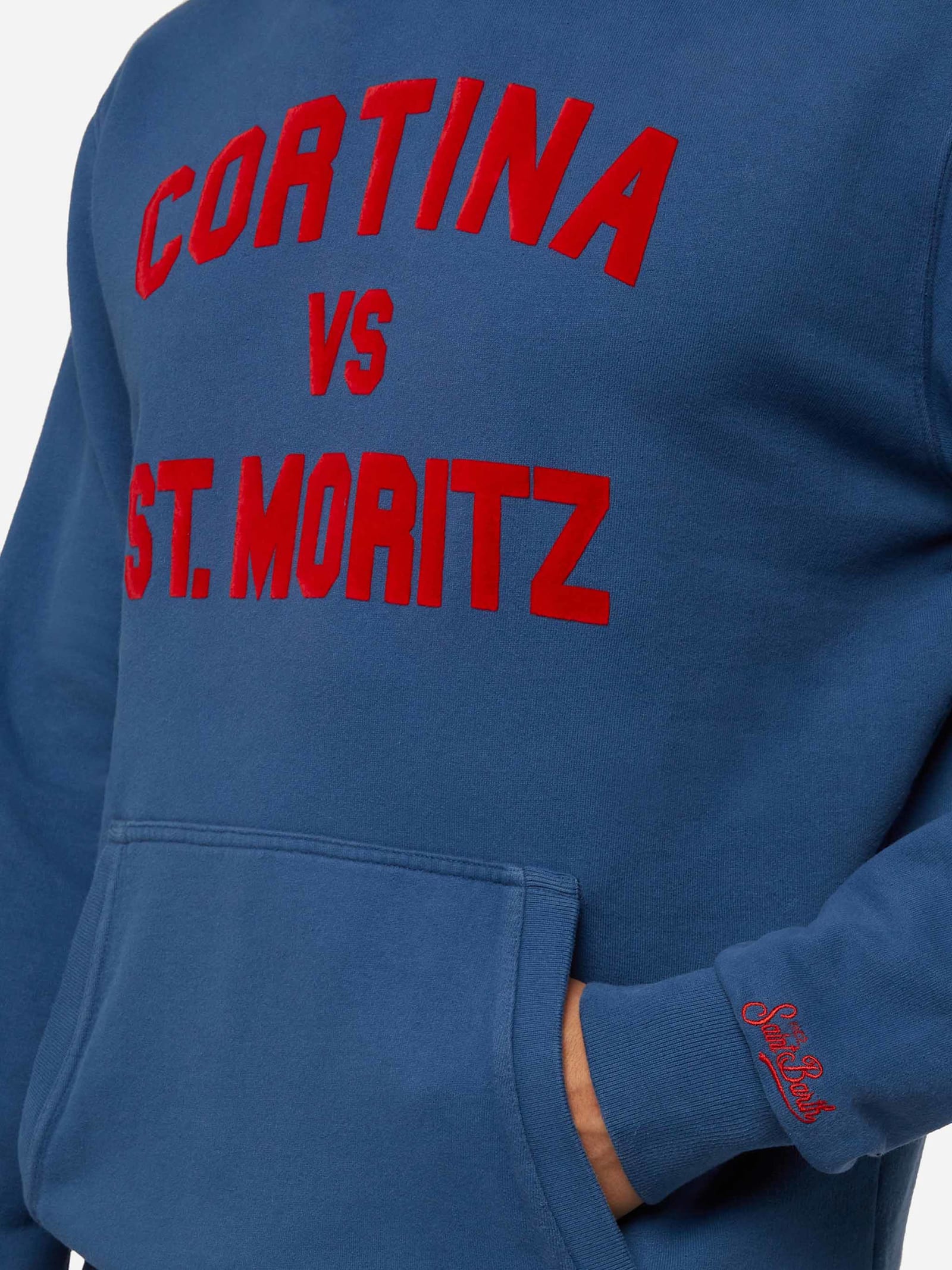 Mc2 Saint Barth Cotton Fleece Sweatshirt Tribeca With Cortina Vs St. Moritz Print