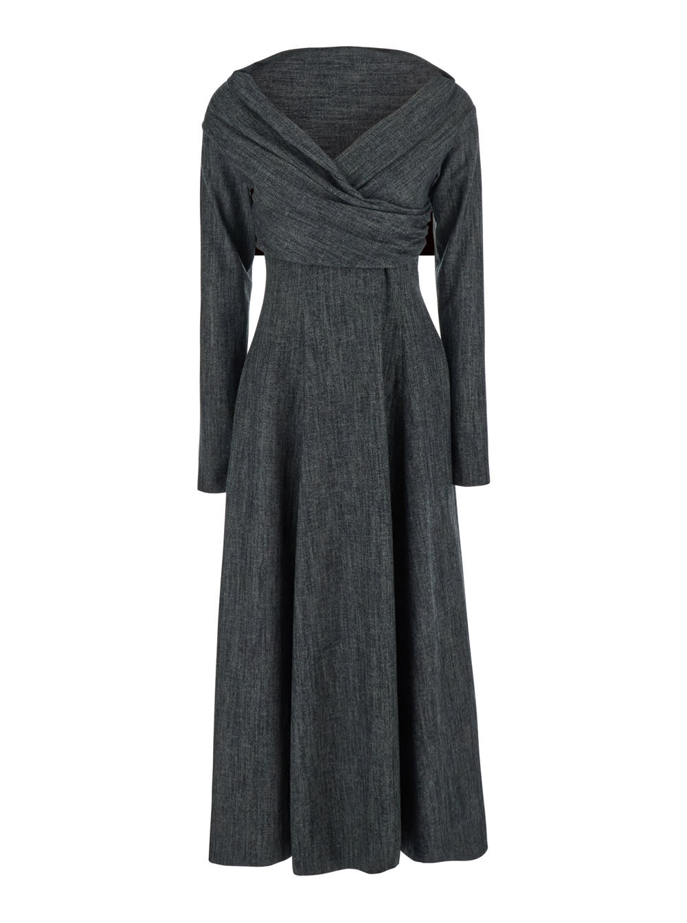 Alberta Ferretti Off-shoulder Wrap Maxi Dress In Multi