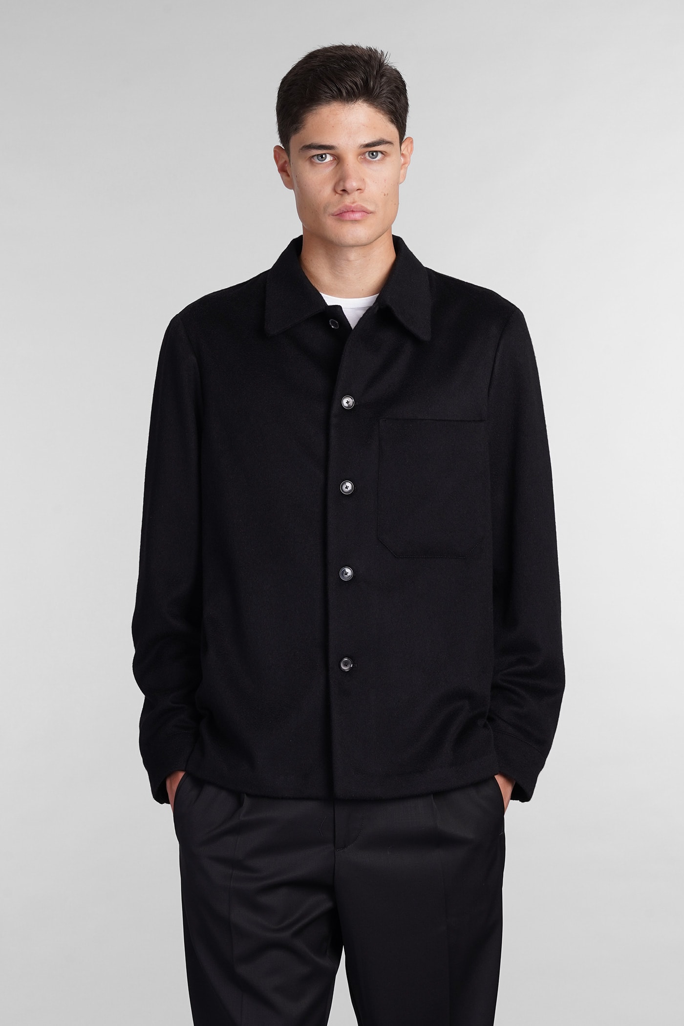 Shop Barena Venezia Cedrone Casual Jacket In Black Wool