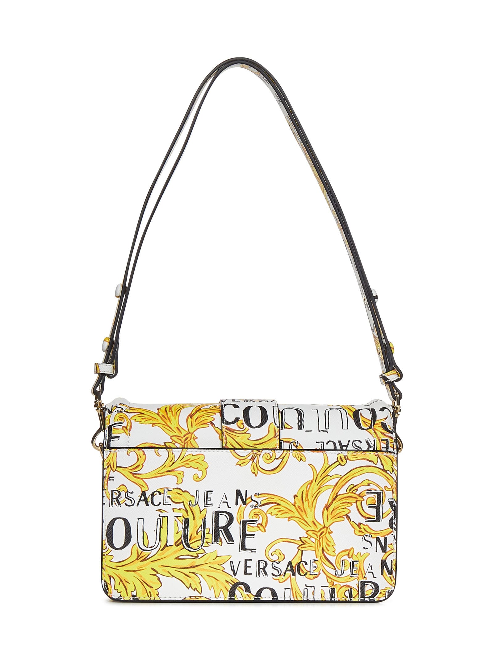 Versace Jeans Couture Logo Couture1 Shoulder Bag In Bianco/oro