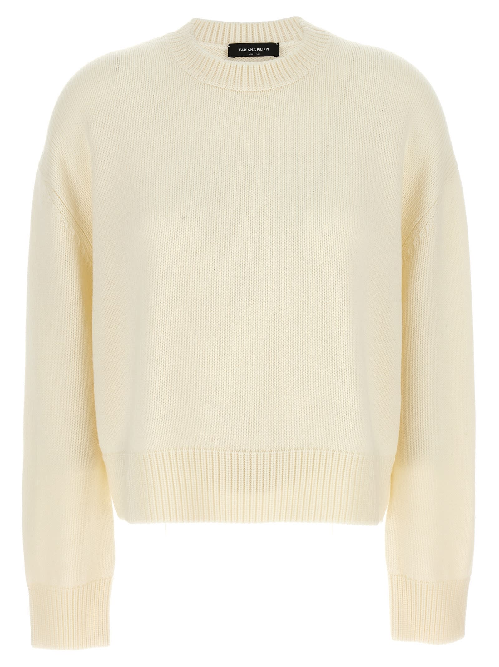 Shop Fabiana Filippi Crewneck Sweater In White