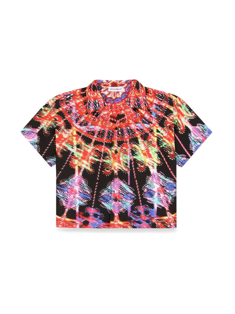 Dolce & Gabbana Kids' Shirt Sleeve. Short In Multicolour