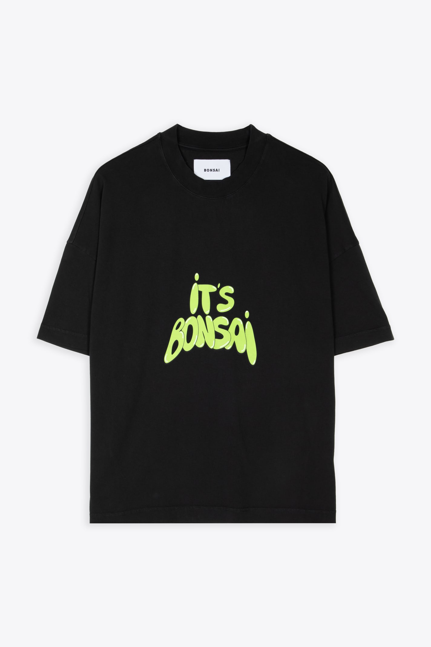 BONSAI OVERSIZE TEE PRINTED GRAPHIC BLACK COTTON SLOGAN T-SHIRT - ITS BONSAI OVER TEE