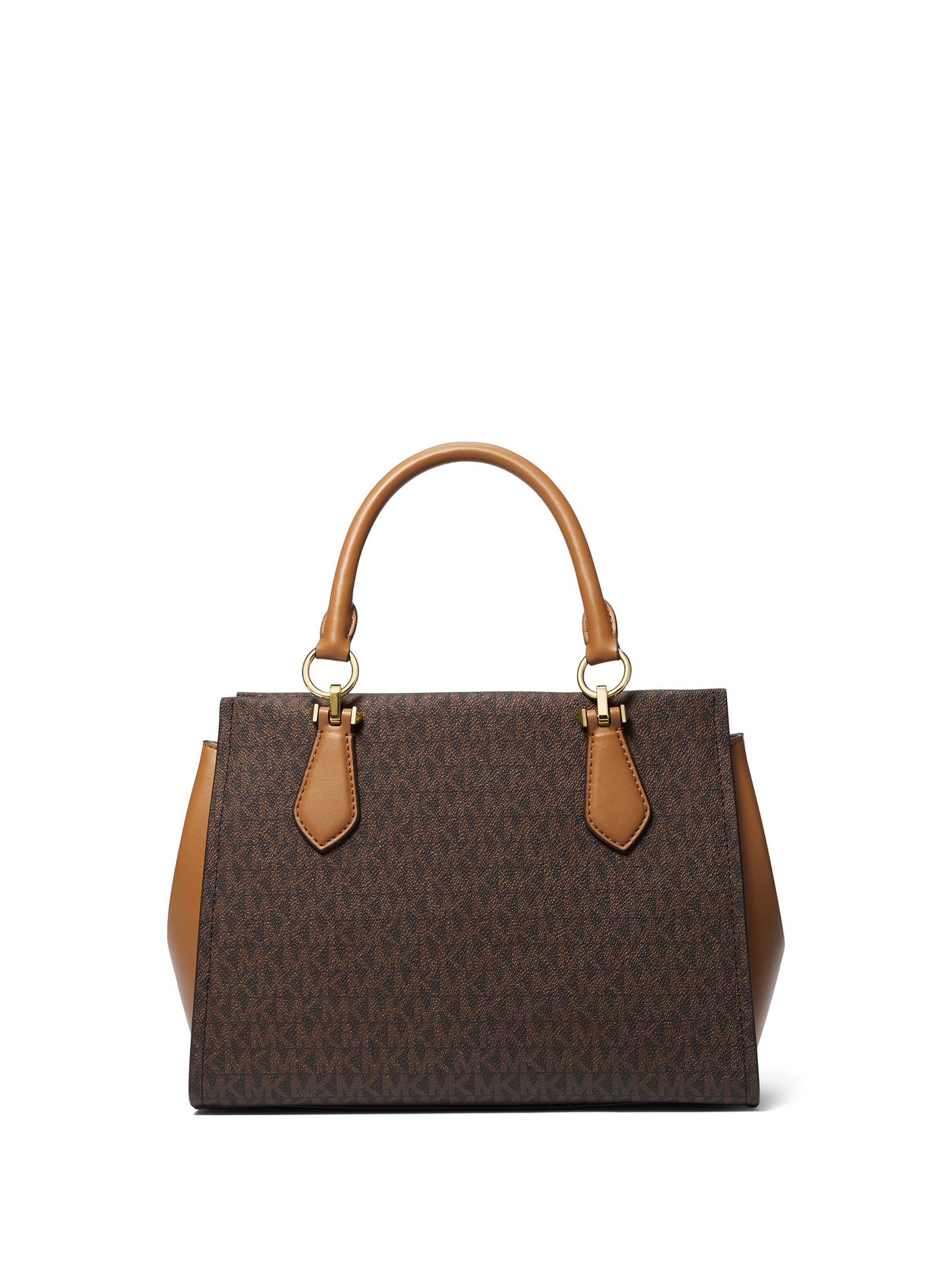 Shop Michael Kors Medium Marilyn Handbag With Logo In Brn Acorn