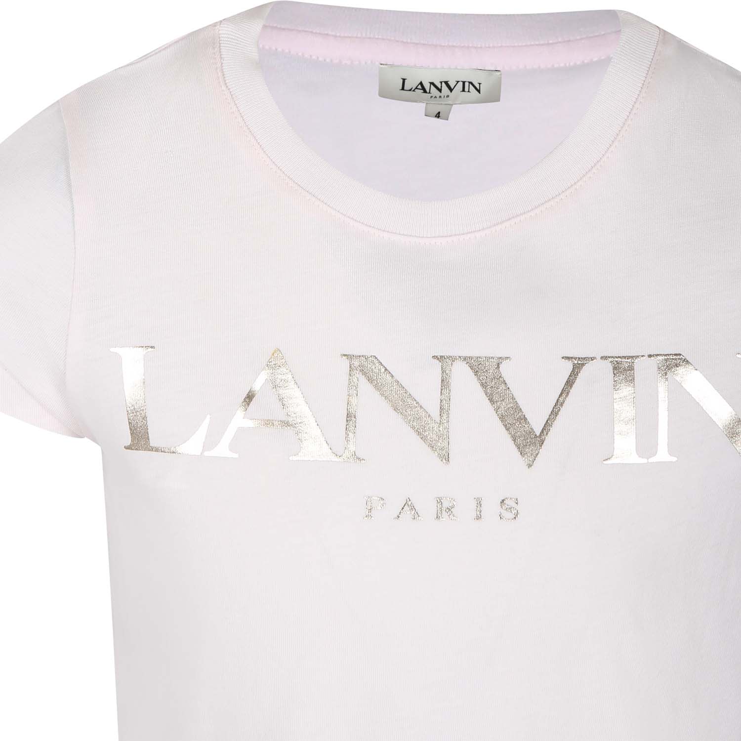 Shop Lanvin Pink T-shirt For Girl With Logo