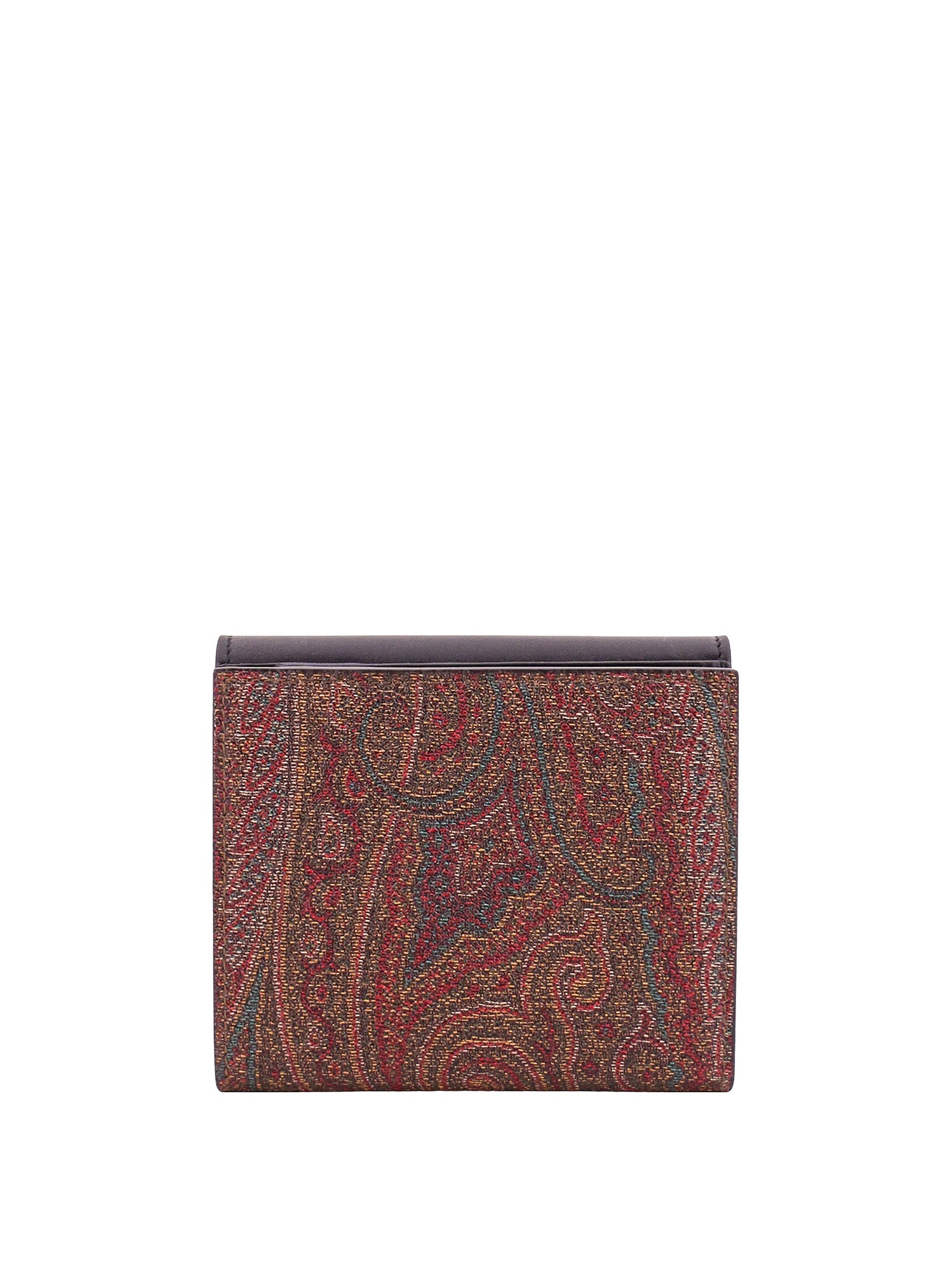 Etro Jacquard Paisley Wallet Leather Flap In Black