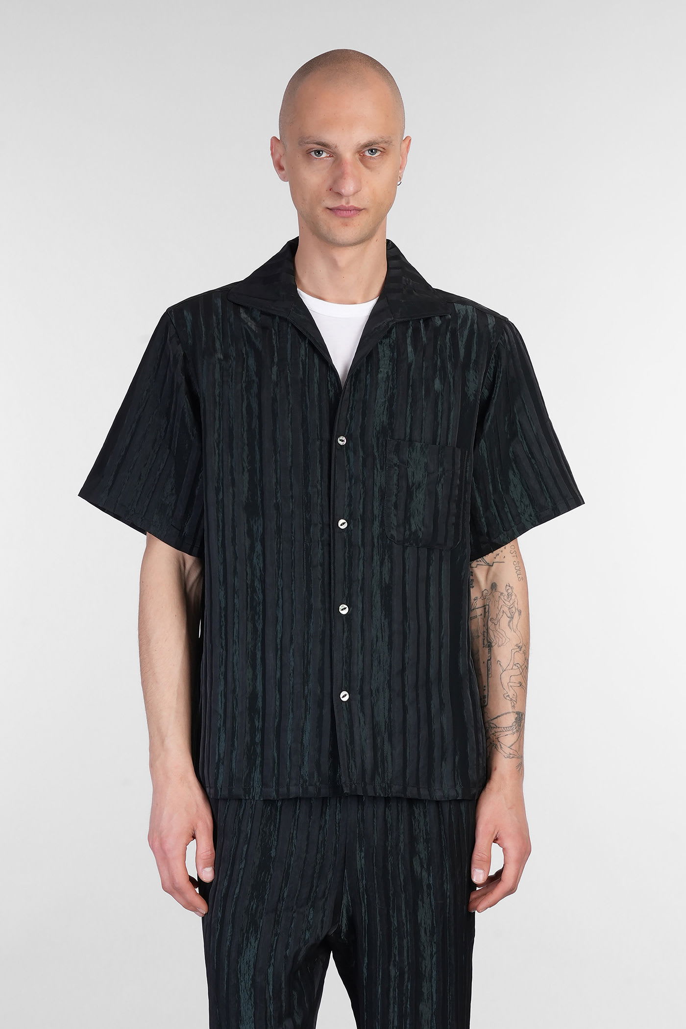 Shirt In Green Rayon