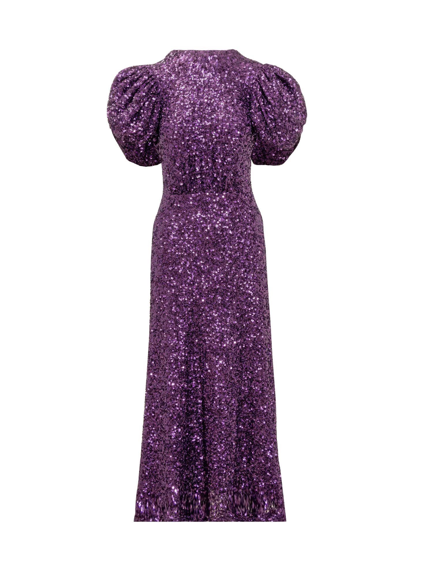 Shop Rotate Birger Christensen Sequins Puff Dress In Violet