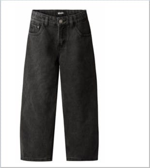 Molo Black Jeans For Kids With Logo In Black