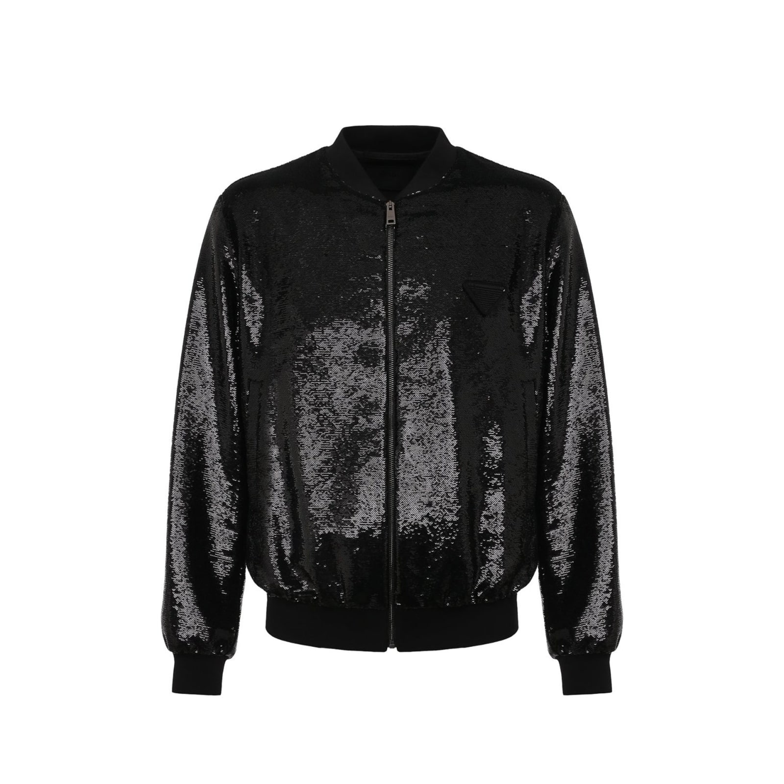 Shop Prada Sequin-embellished Bomber Jacket In Black