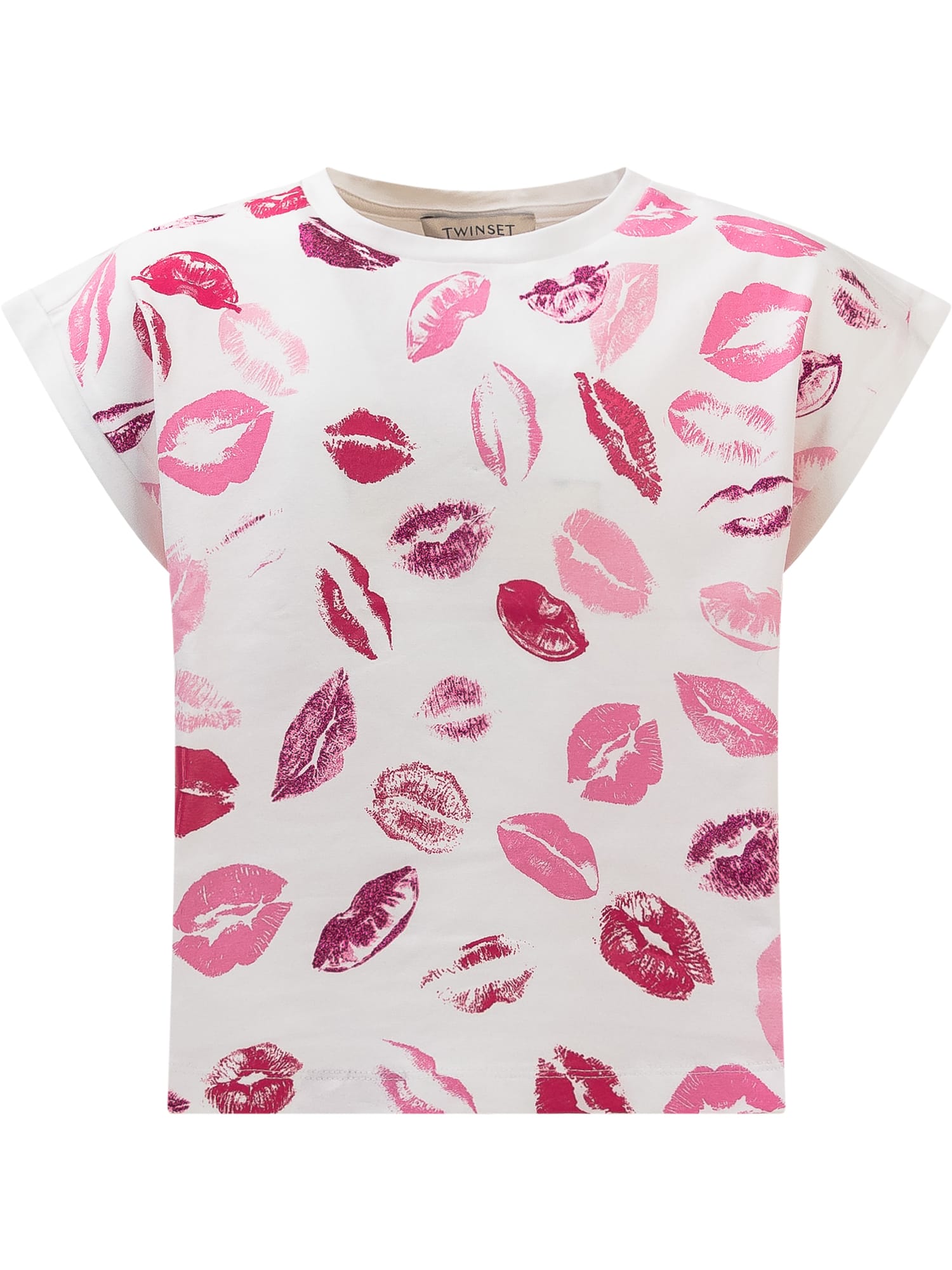 Twinset Kids' Kiss T-shirt In Kiss All Over