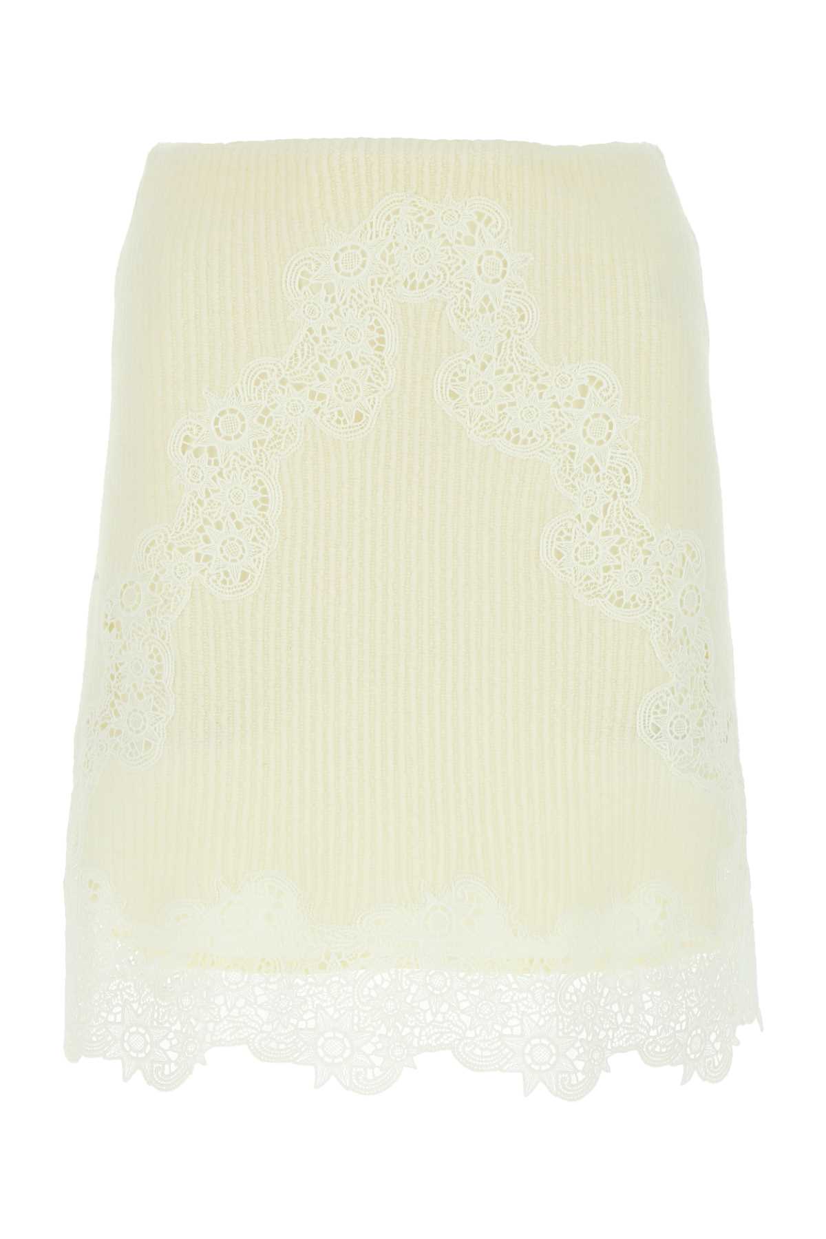 Chloé Ivory Wool Mini Skirt