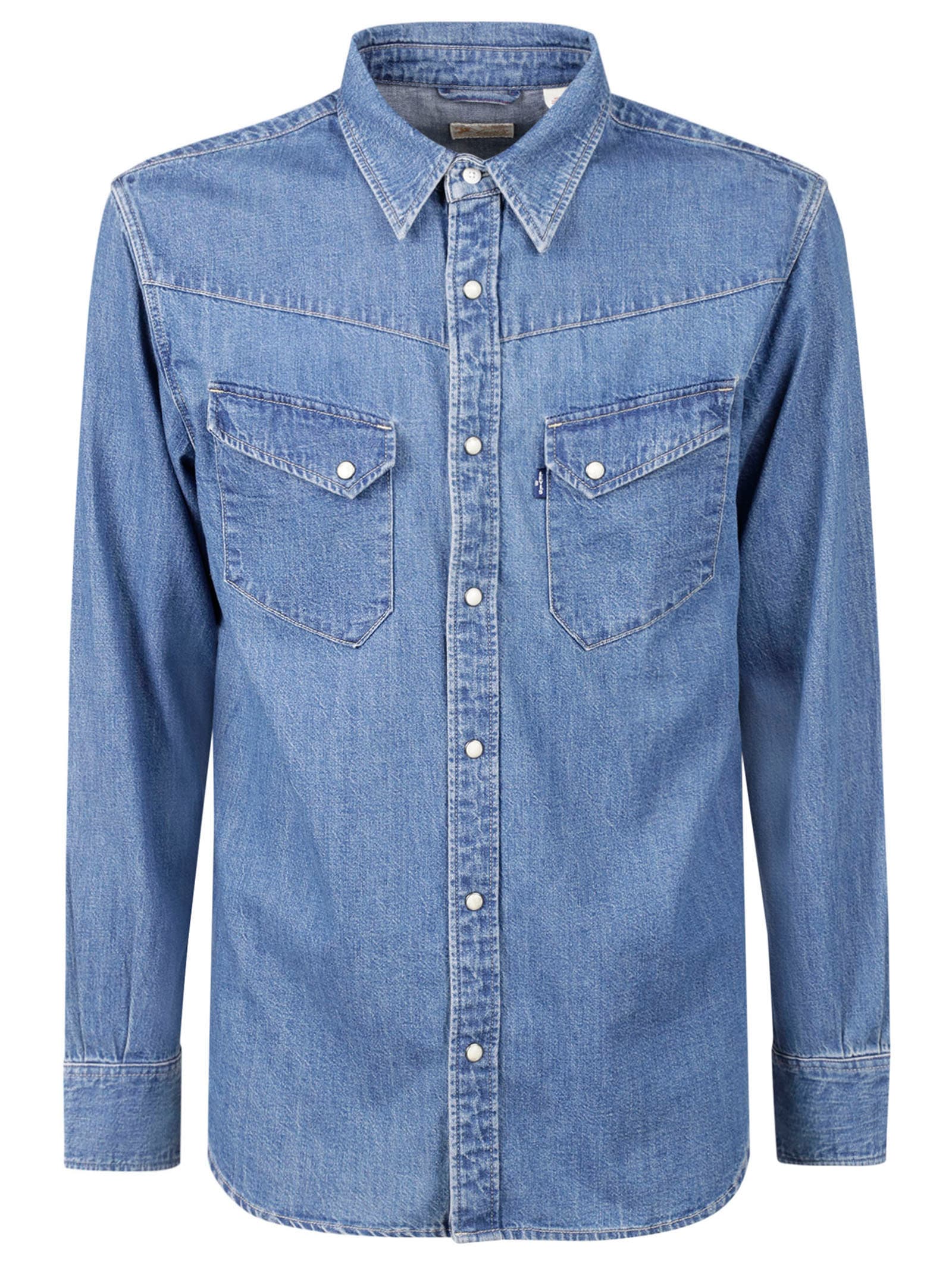 Shop Levi's Longhorn Shirt In Med Indigo