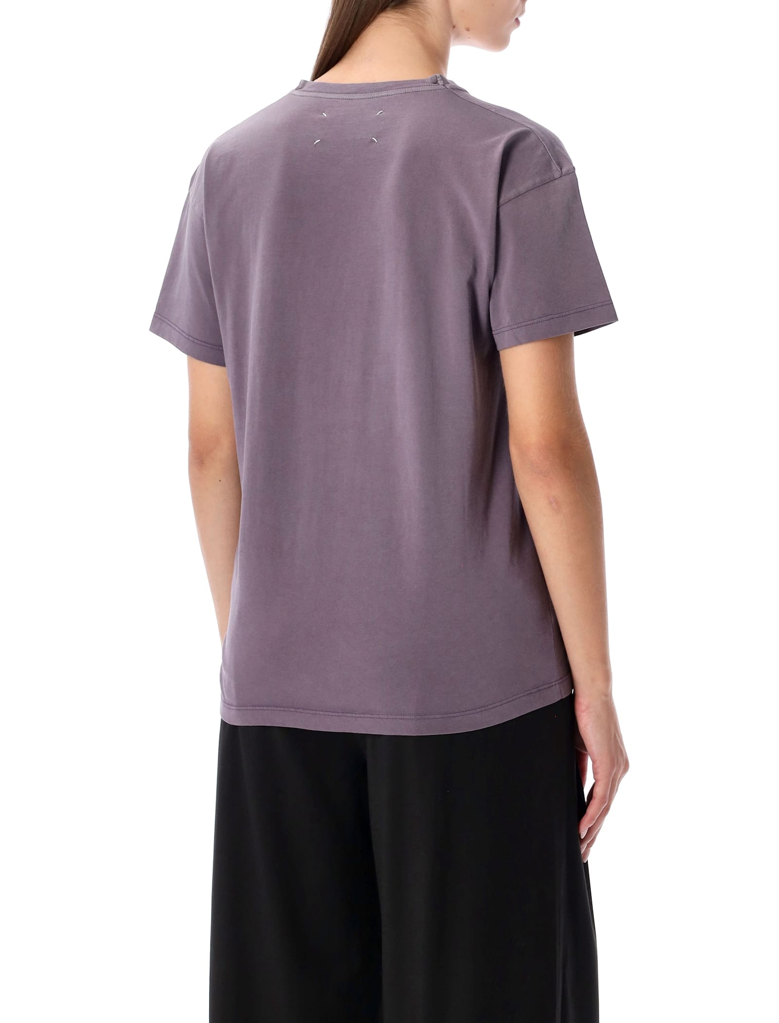 Maison Margiela Reverse Logo Cotton T-shirt In Purple