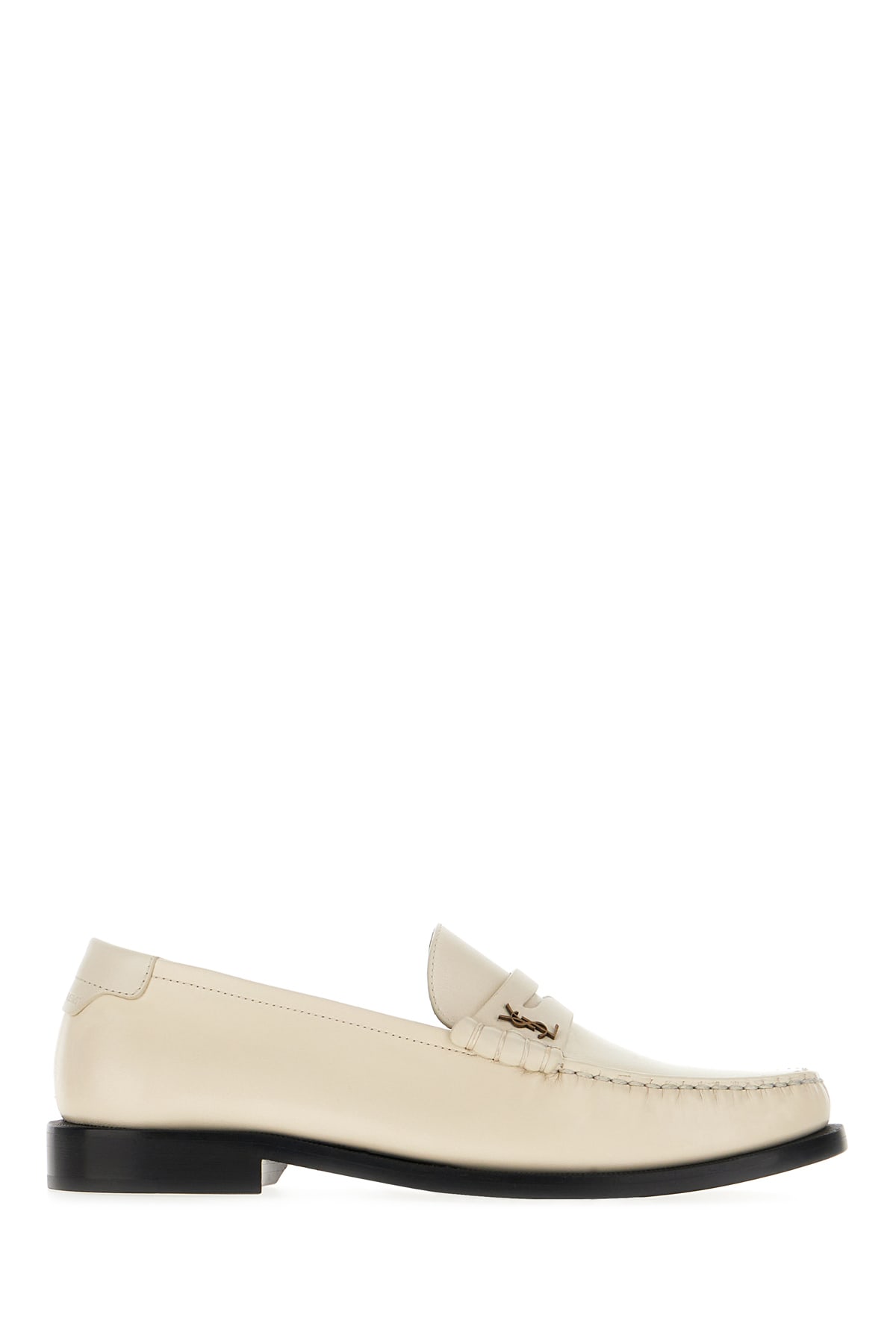 Saint Laurent Ivory Leather Loafers In 1906