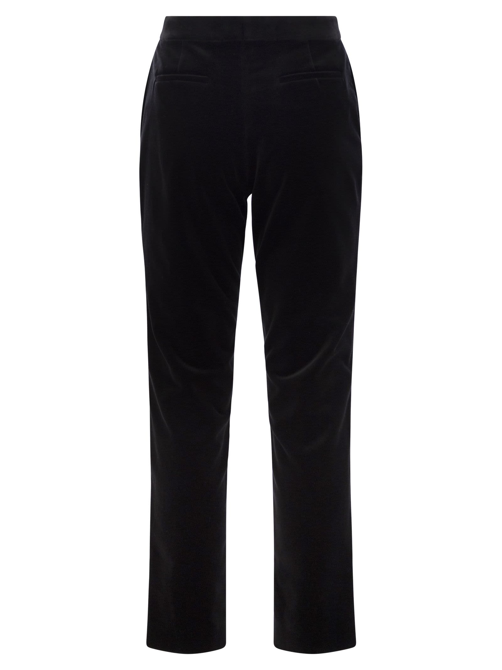 Shop Fabiana Filippi Velvet Trousers In Black