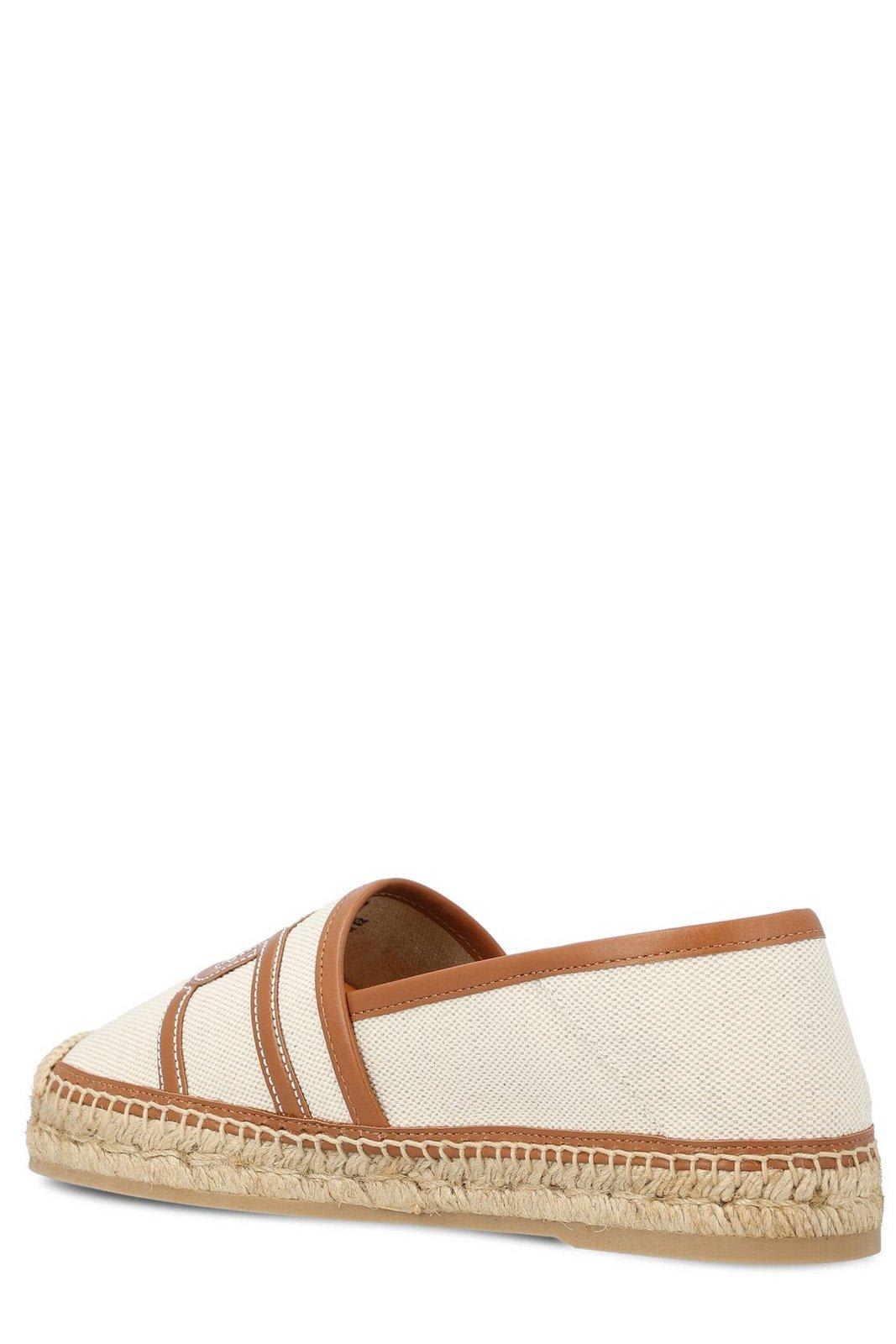 Shop Tod's Logo Detailed Slip-on Espadrilles In Leather Brown