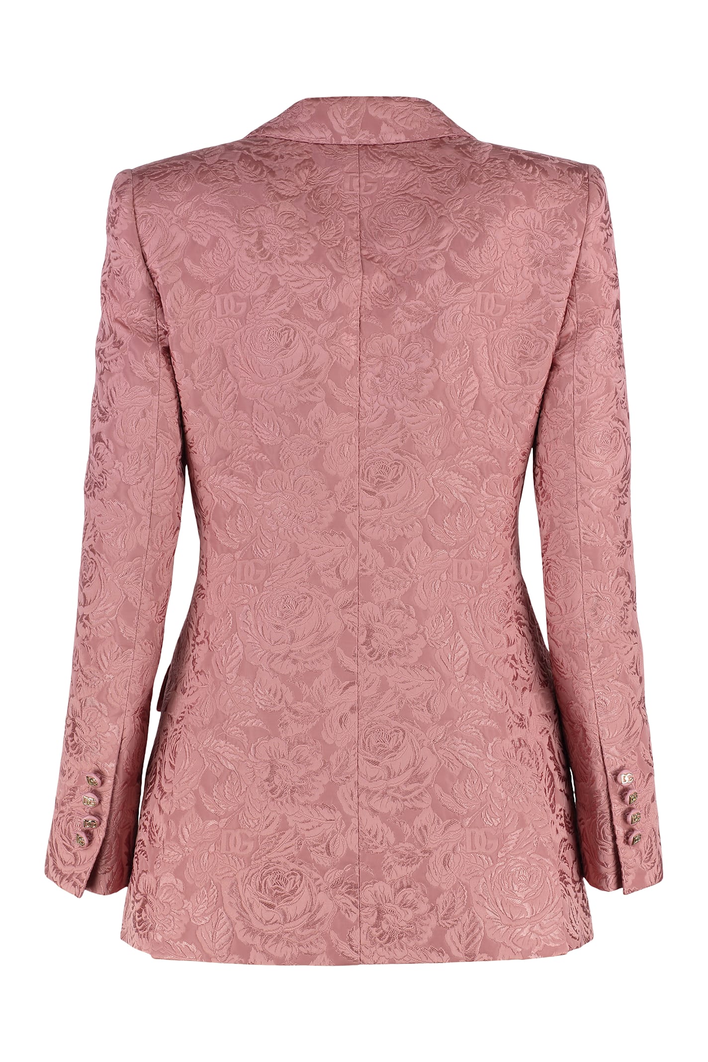 Dolce & Gabbana Cotton Blend Jacquard Blazer In Pink