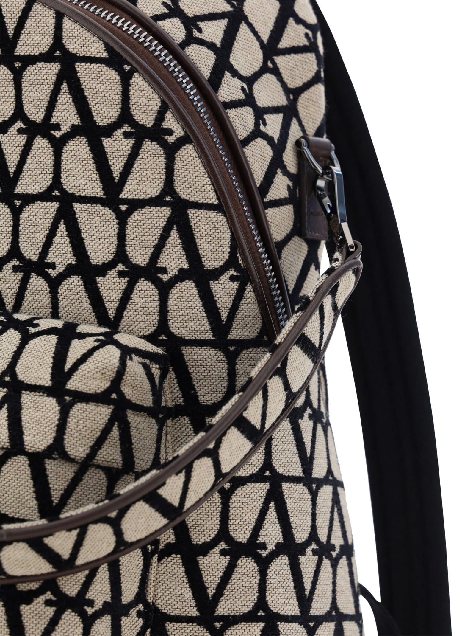 Shop Valentino Vlogo Backpack In Beige