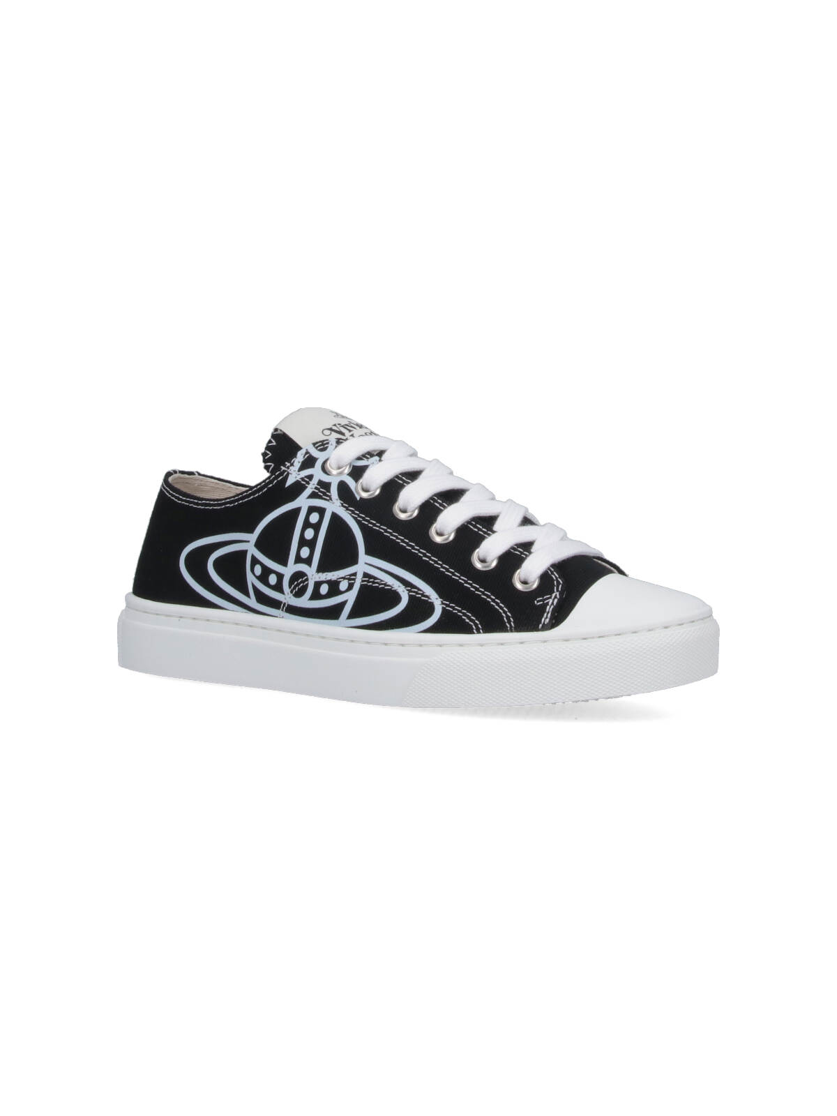 Vivienne Westwood Low-top Sneakers With Contrasting Detail And Bold Emblem In Black