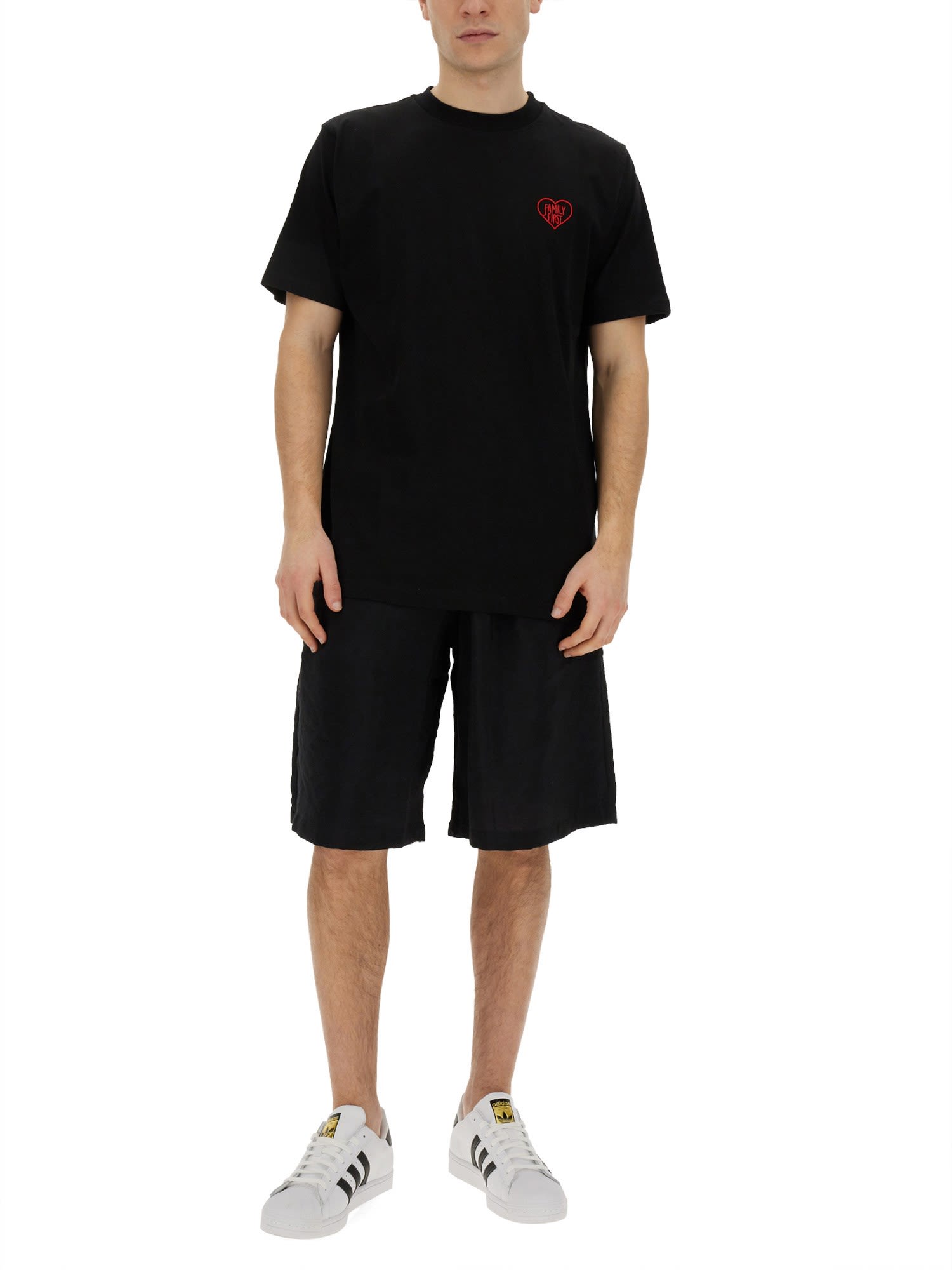 Shop Family First Milano Bermuda With Logo In Black