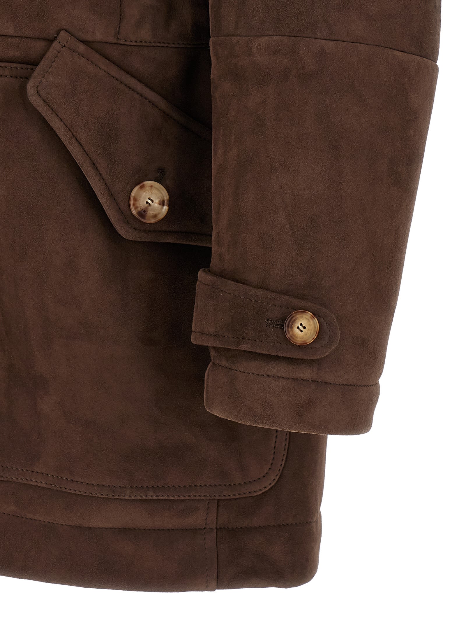 Brunello Cucinelli Parka Model Sheepskin Jacket Puffer Jackets Brown In Brown