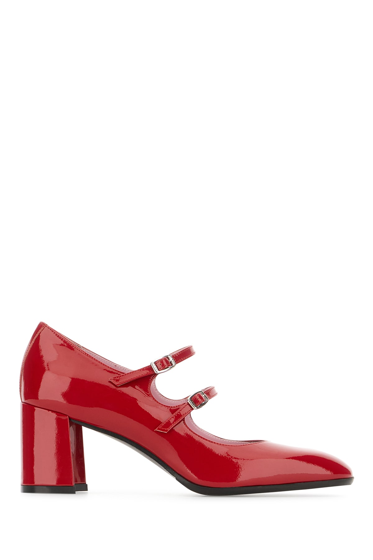 CAREL RED LEATHER ALICE PUMPS