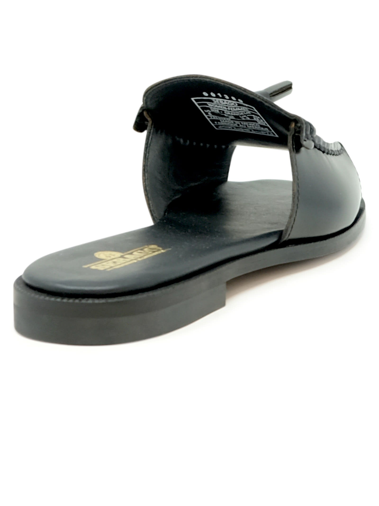 Sebago Black Leather Sandals In Black