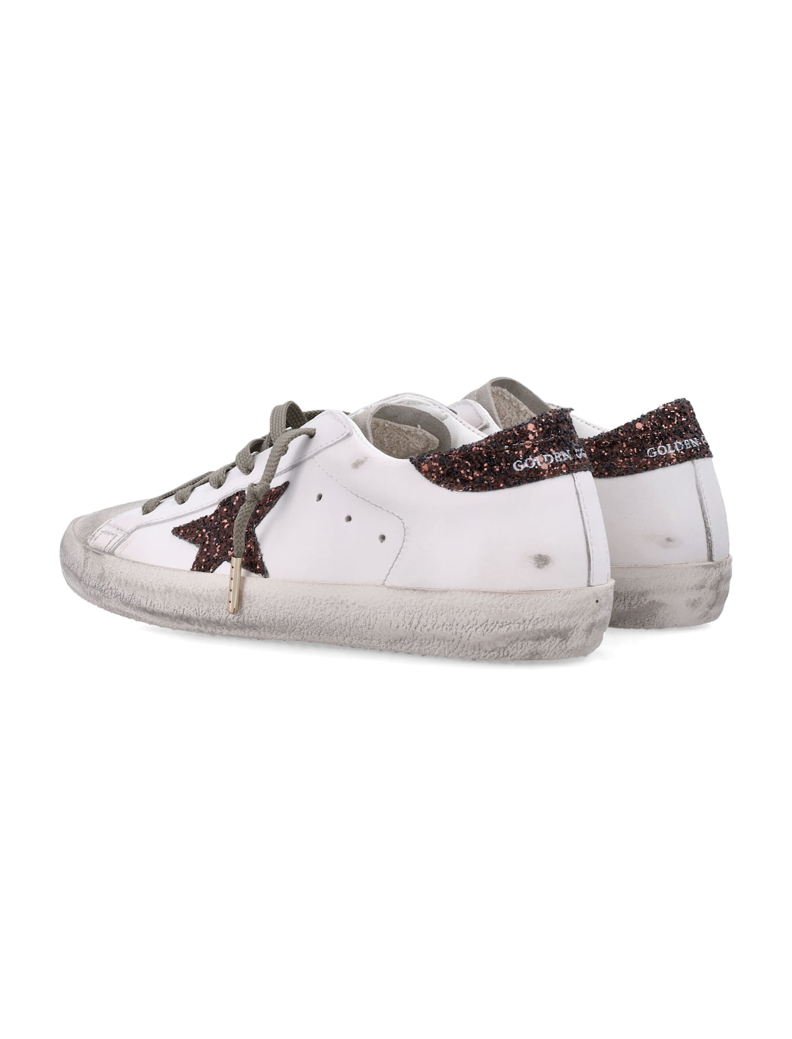Golden Goose Superstar Sneakers Glitter Heel Star Detail In Multi