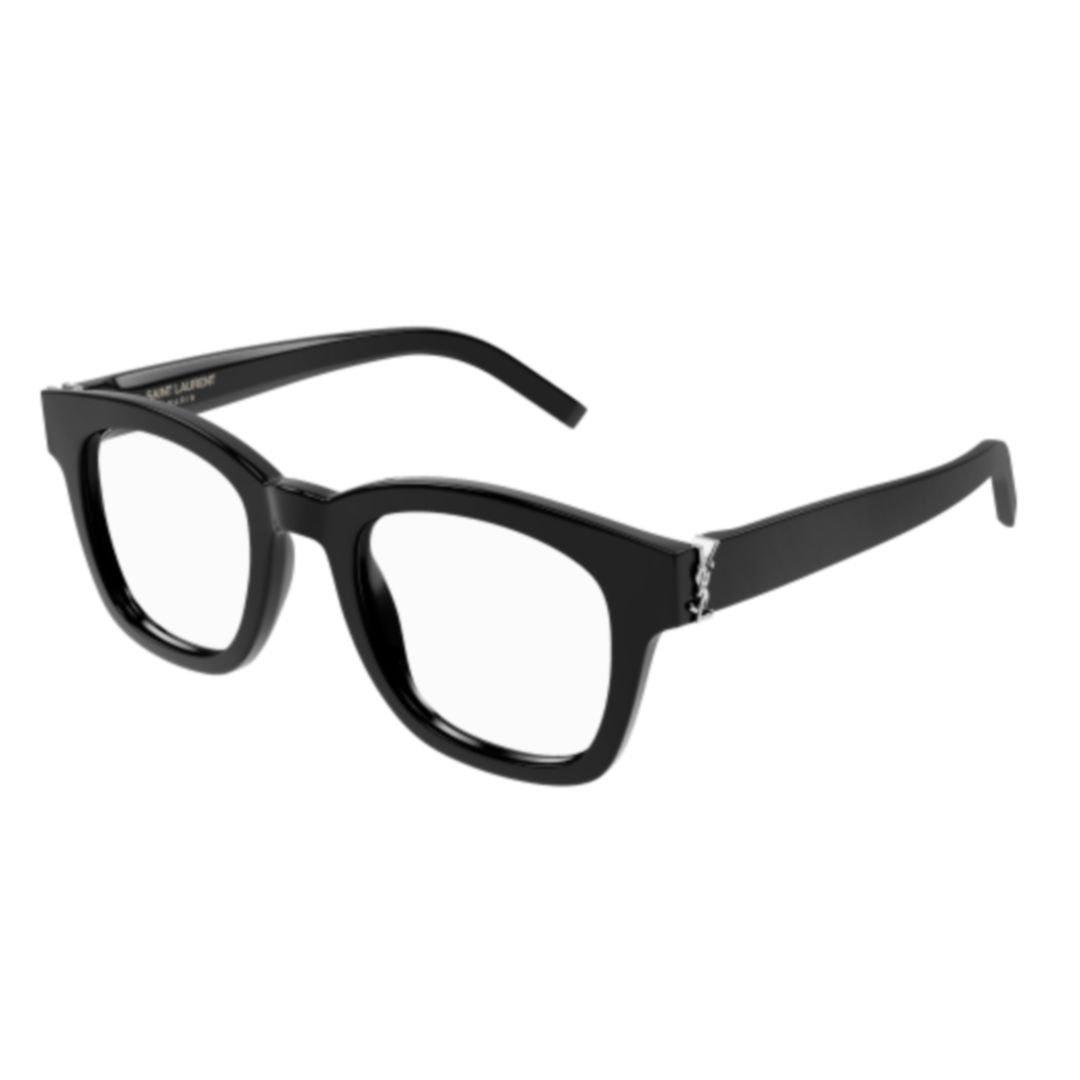 Shop Saint Laurent Square Frame Glasses In 001 Black Black Transpare