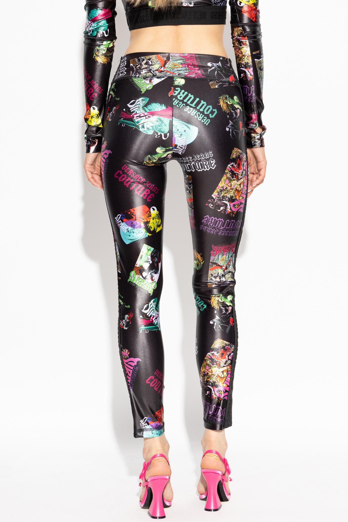 Shop Versace Jeans Couture Leggings In Black