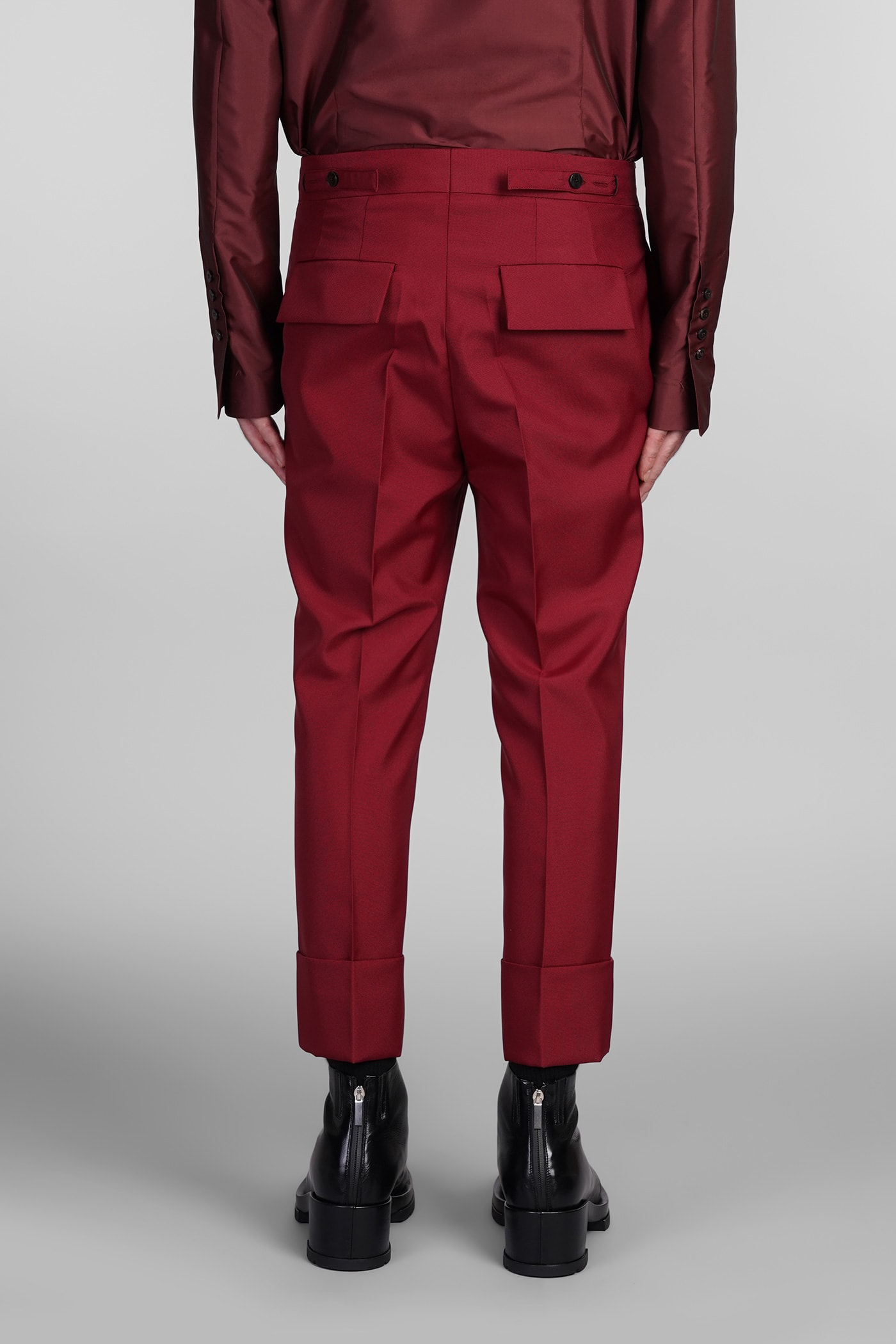 Shop Sapio N7 Pants In Bordeaux Polyester