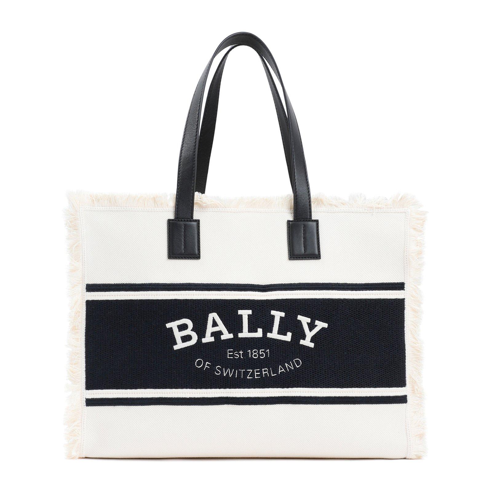 Bally Logo Embroidered Fringed Tote Bag