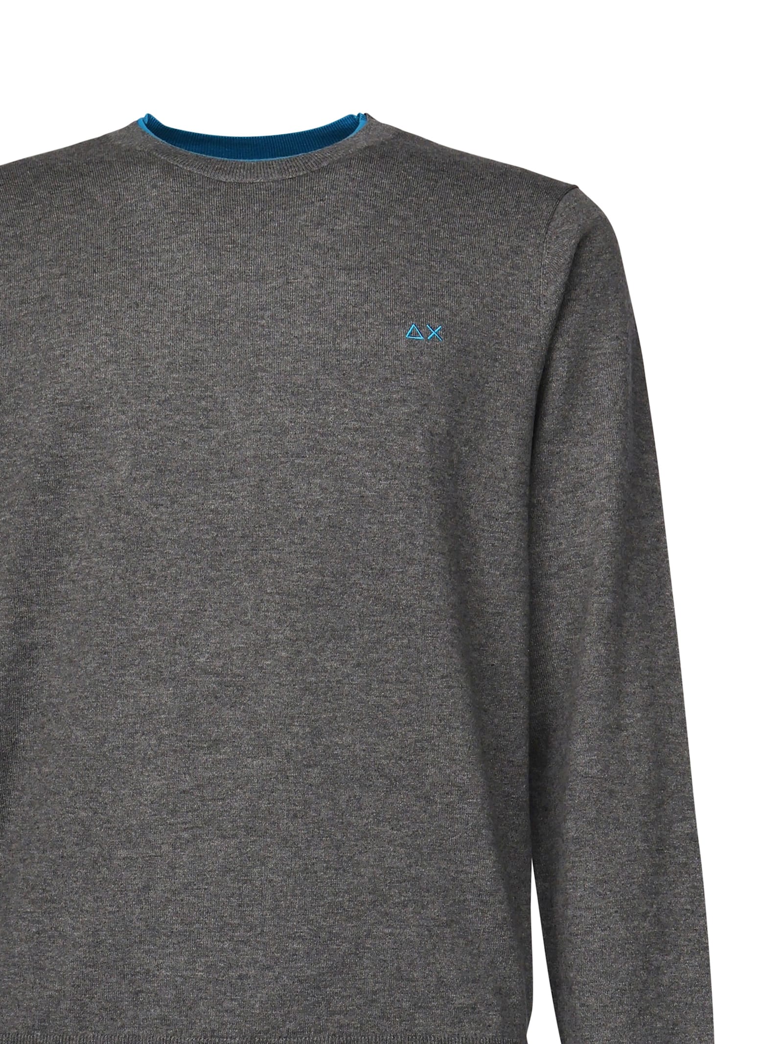 Sun 68 Sweater With Contrasting Logo In Grey