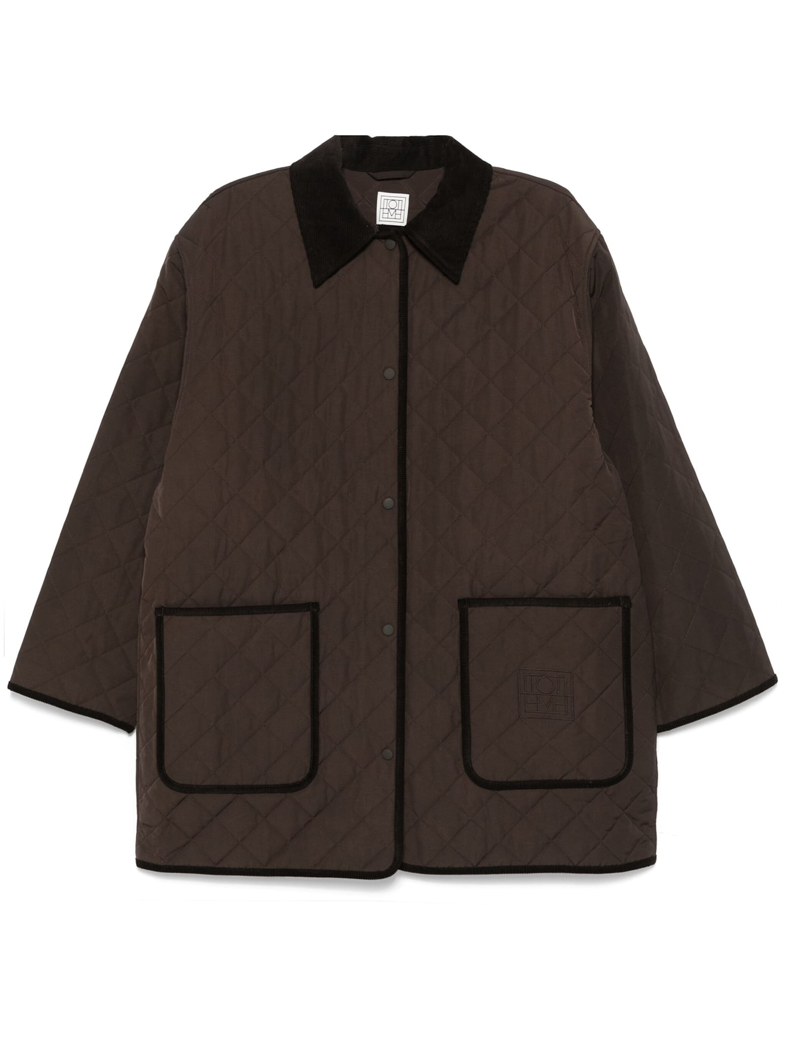 Shop Totême Quilted Barn Jacket In Espresso