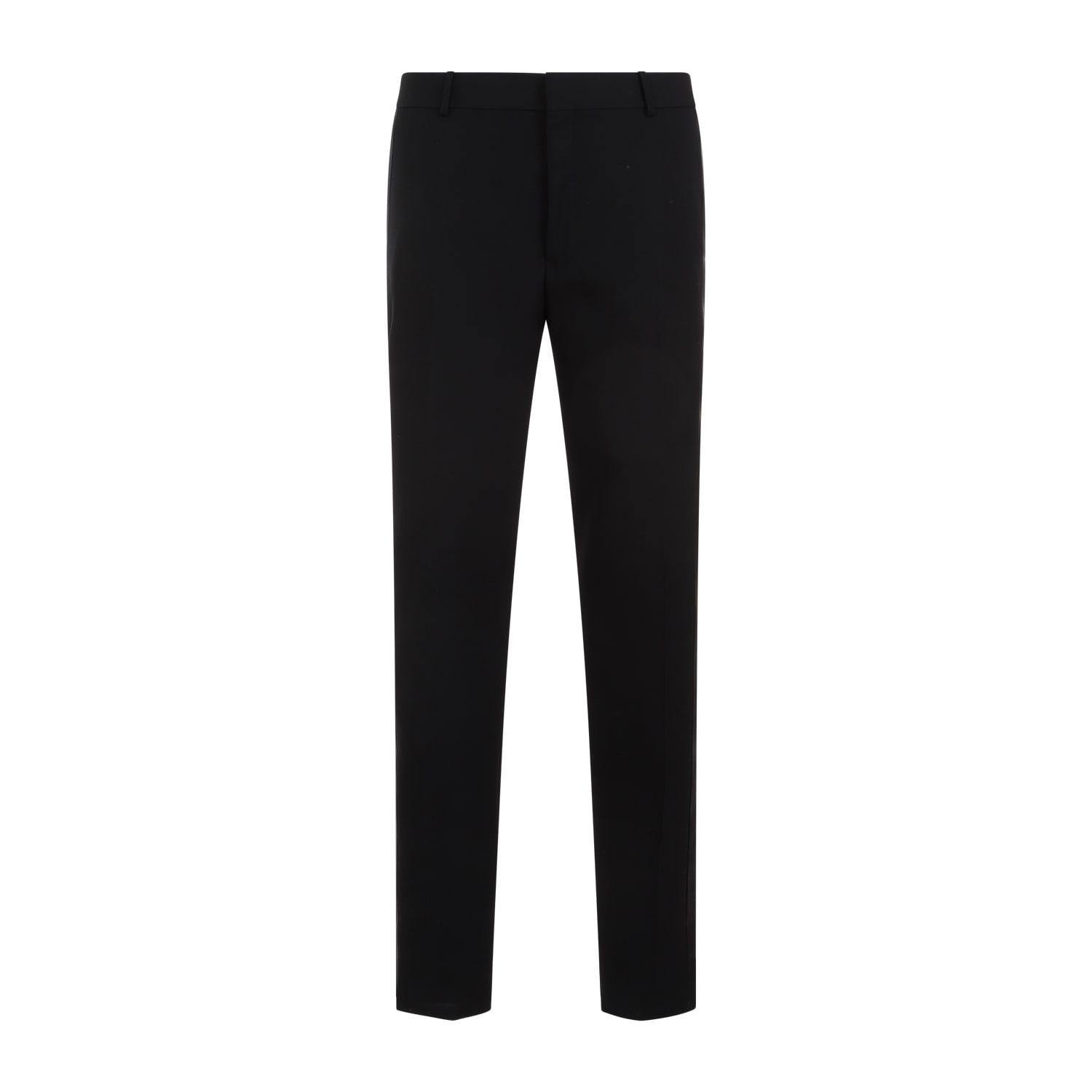 Shop Alexander Mcqueen Wool Cigarette Pants In Black