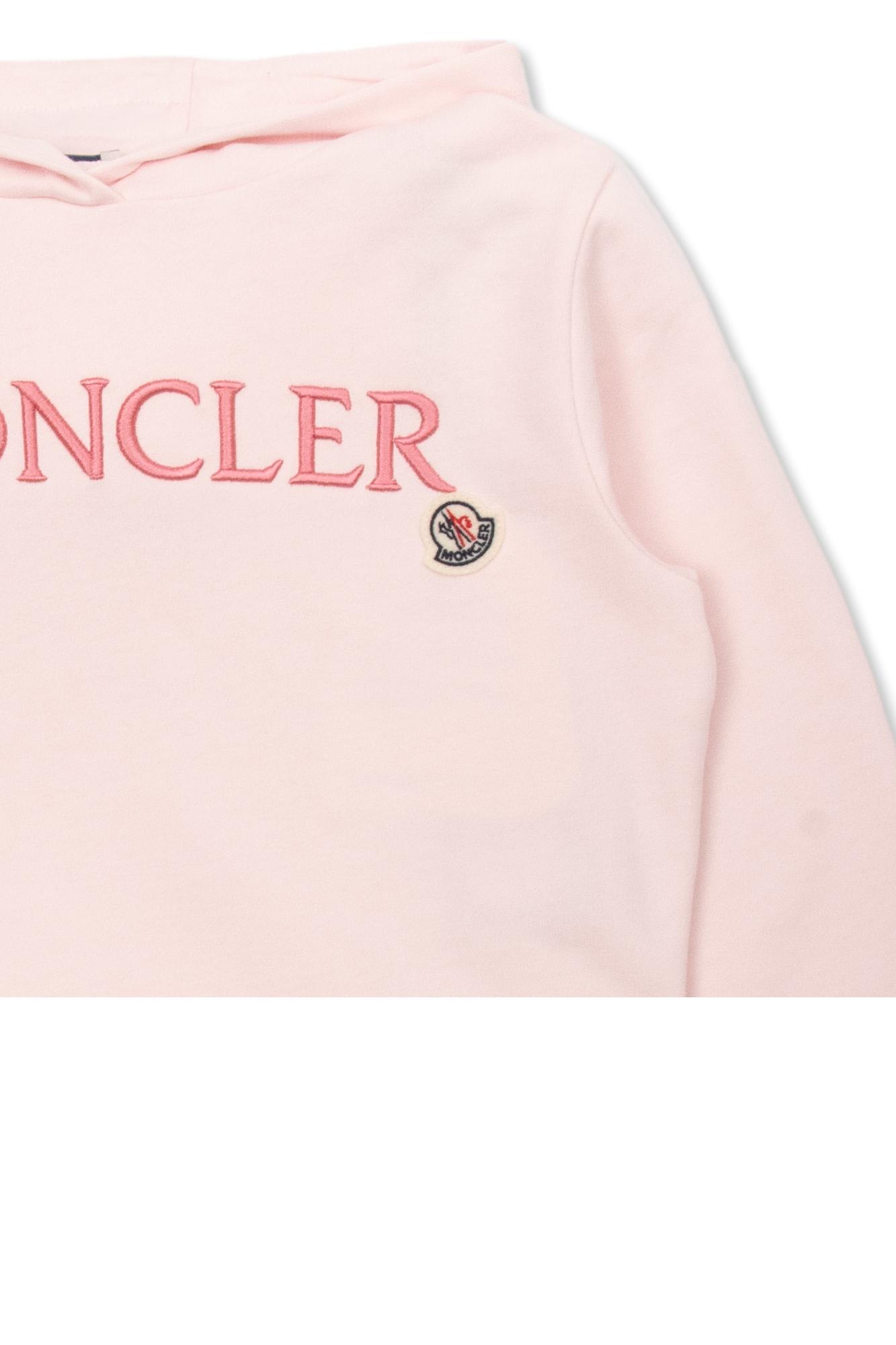 Shop Moncler Enfant Hoodie With Logo In Pink