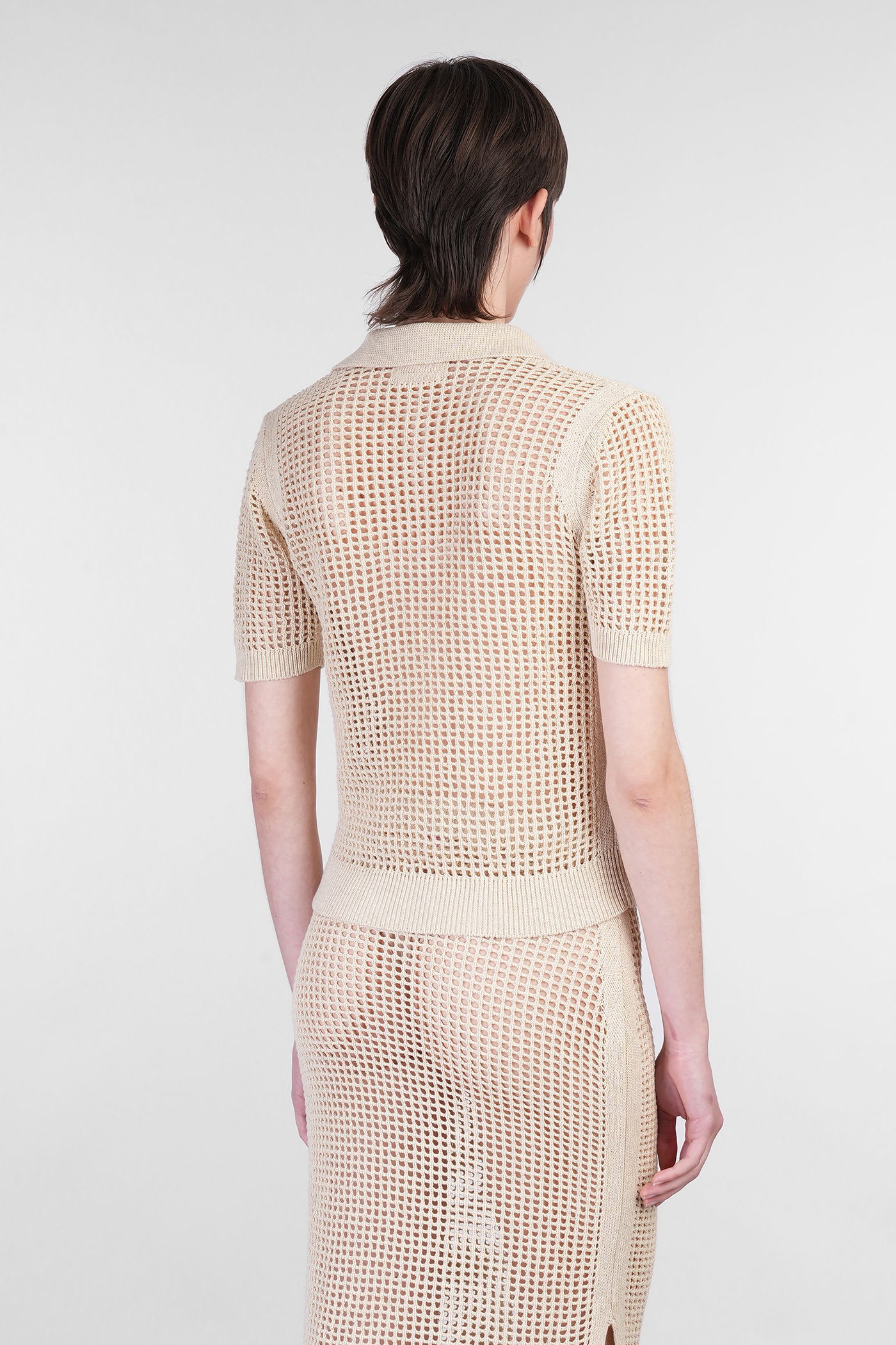 Mc2 Saint Barth Flora Polo In Beige Cotton In Neutral