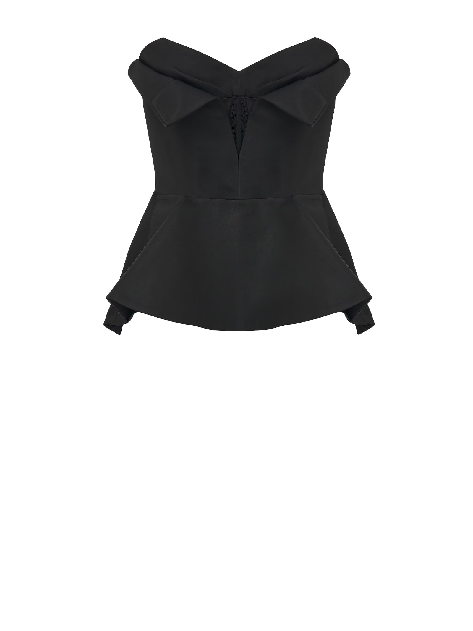 Alexander Mcqueen Alexander Mc Queen Black Corset Top In Silk Blend In Black