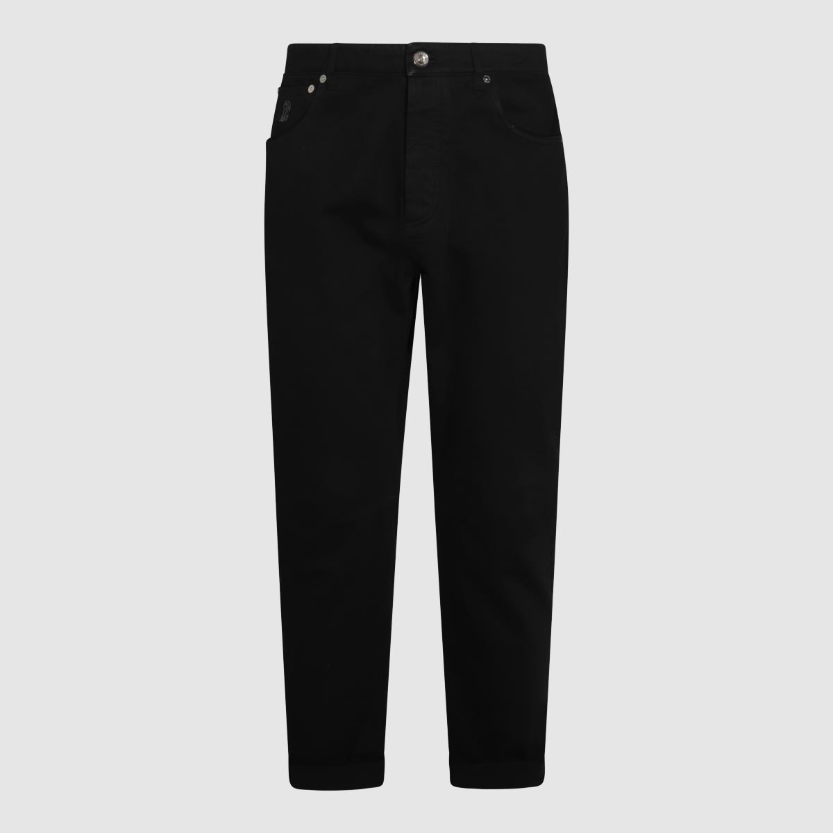 Shop Brunello Cucinelli Black Cotton Denim Jeans