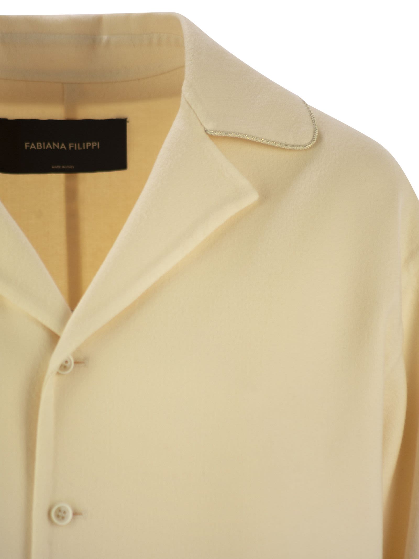 Fabiana Filippi Double Wool Jacket In Vanilla