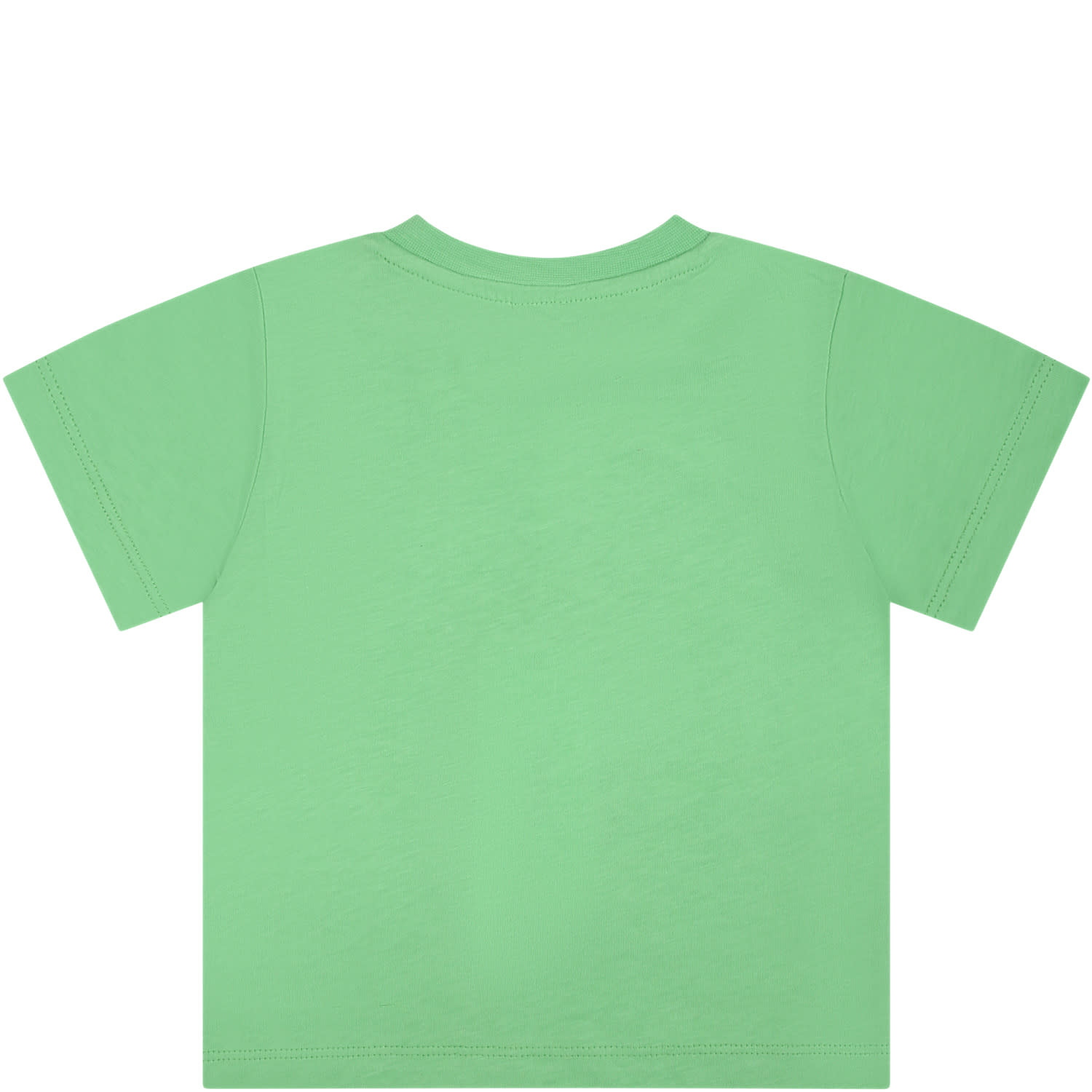 Shop Stella Mccartney Green T-shirt For Baby Boy With Sun