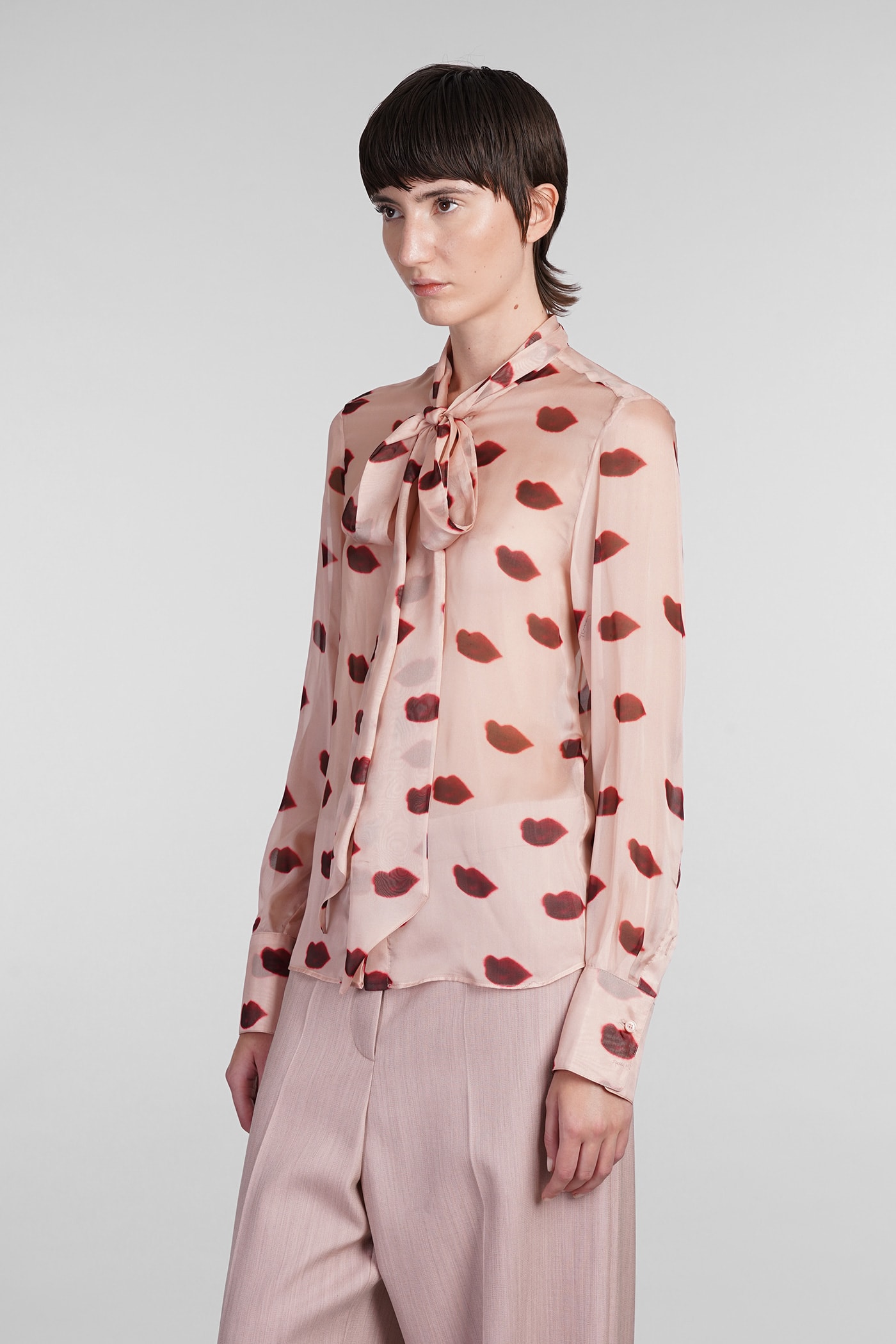 Shop Stella Mccartney Shirt In Rose-pink Silk