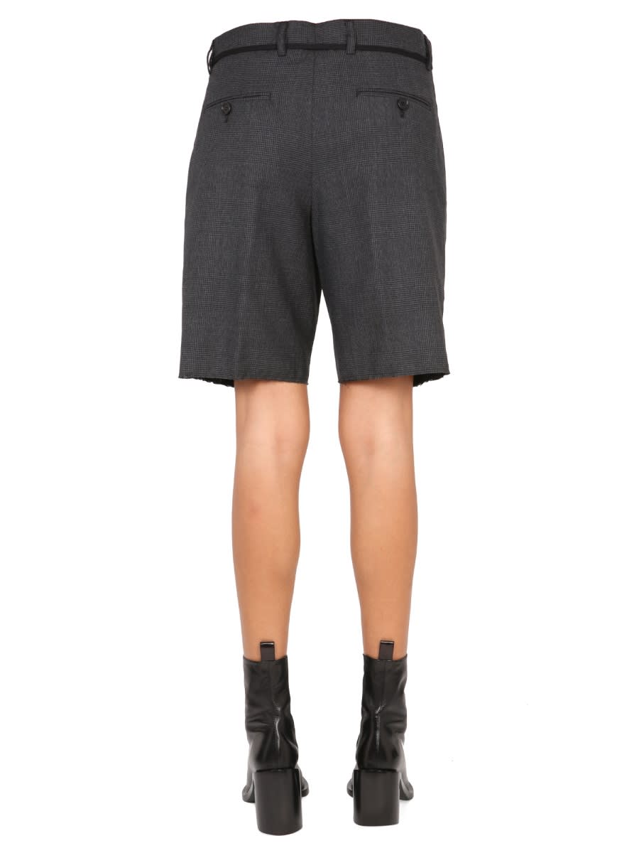 Shop Aspesi Stretch Flannel Bermuda Shorts In Grey