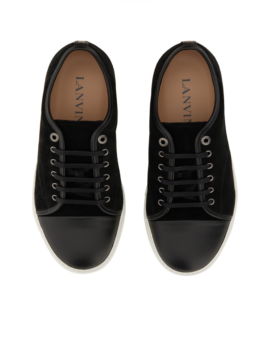 Shop Lanvin Suede Sneaker In Black