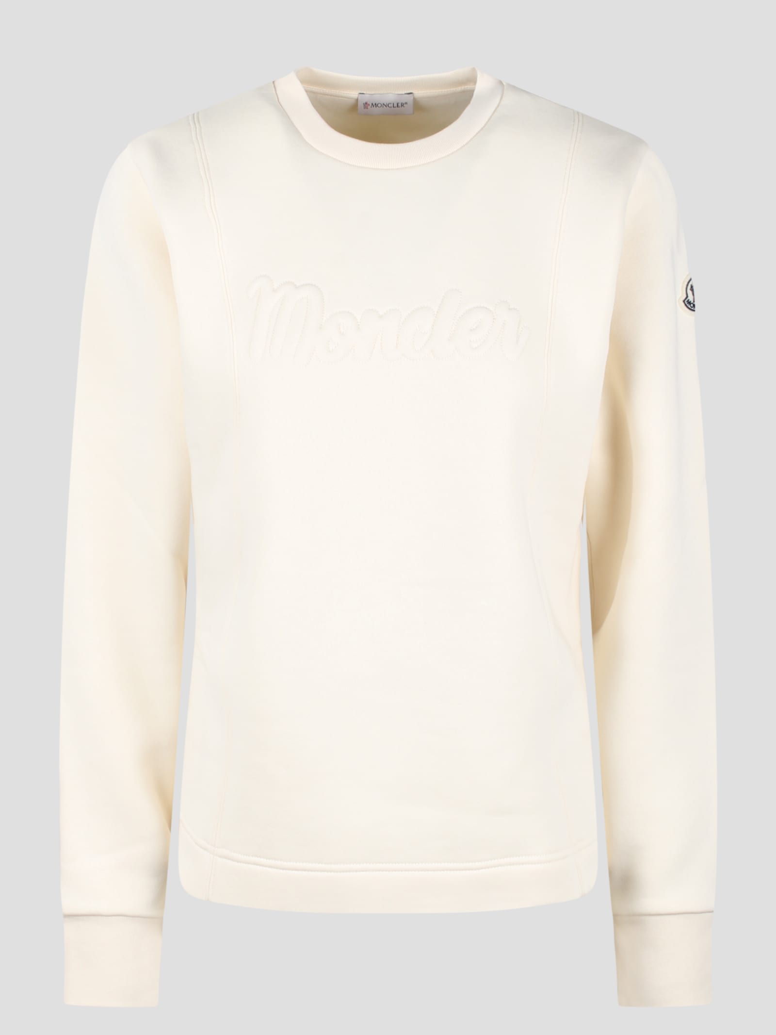 Shop Moncler Logo Sweatshirt In White