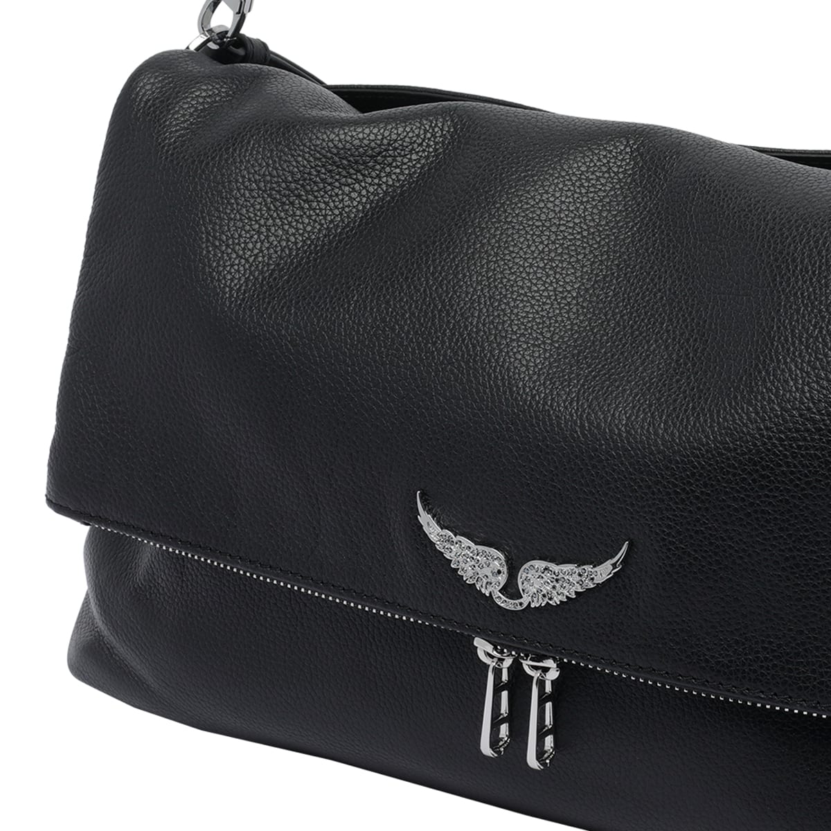 Zadig & Voltaire Xl Rocky Shoulder Bag In Black