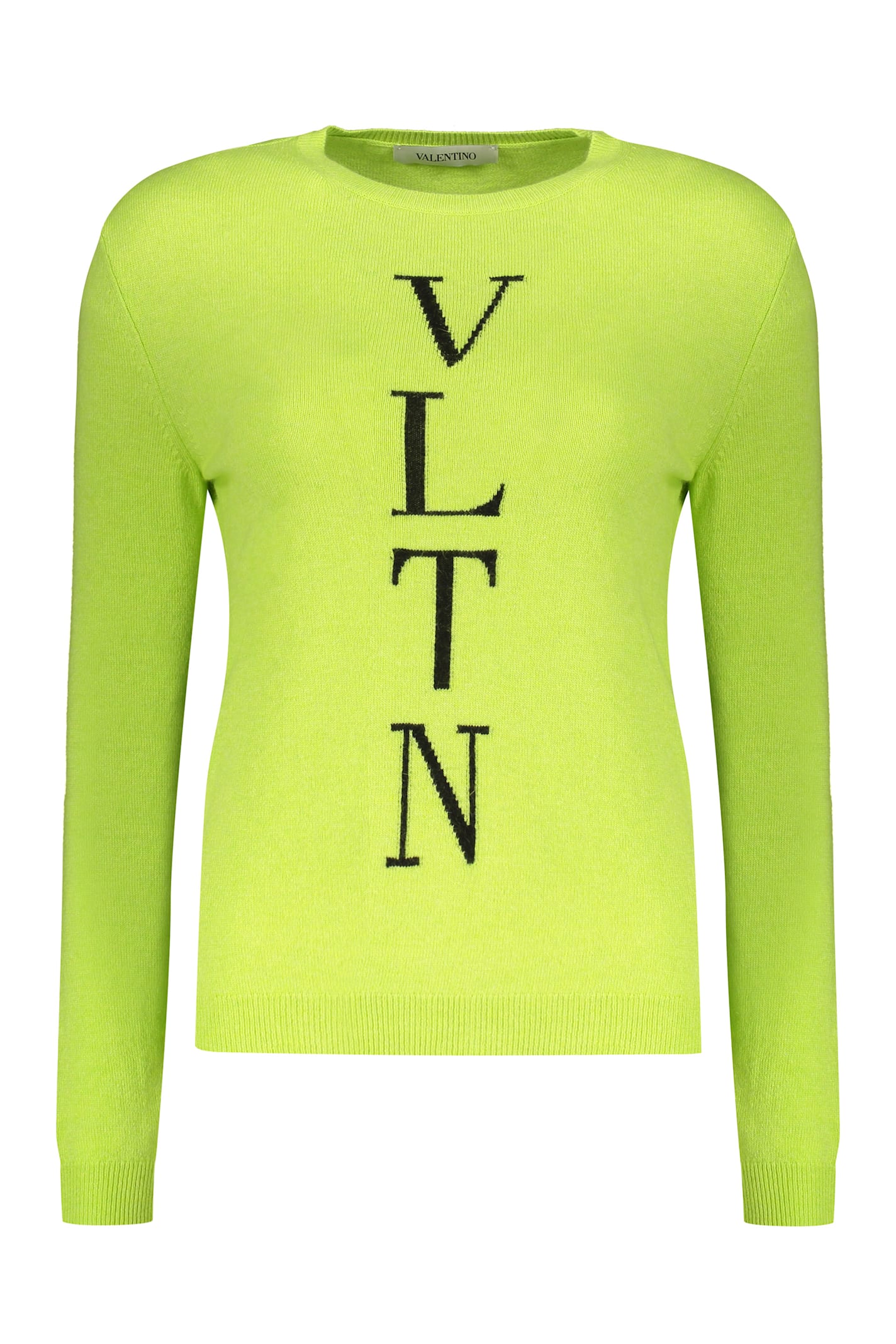 Valentino Crew Neck Long Sleeve Sweater In Green