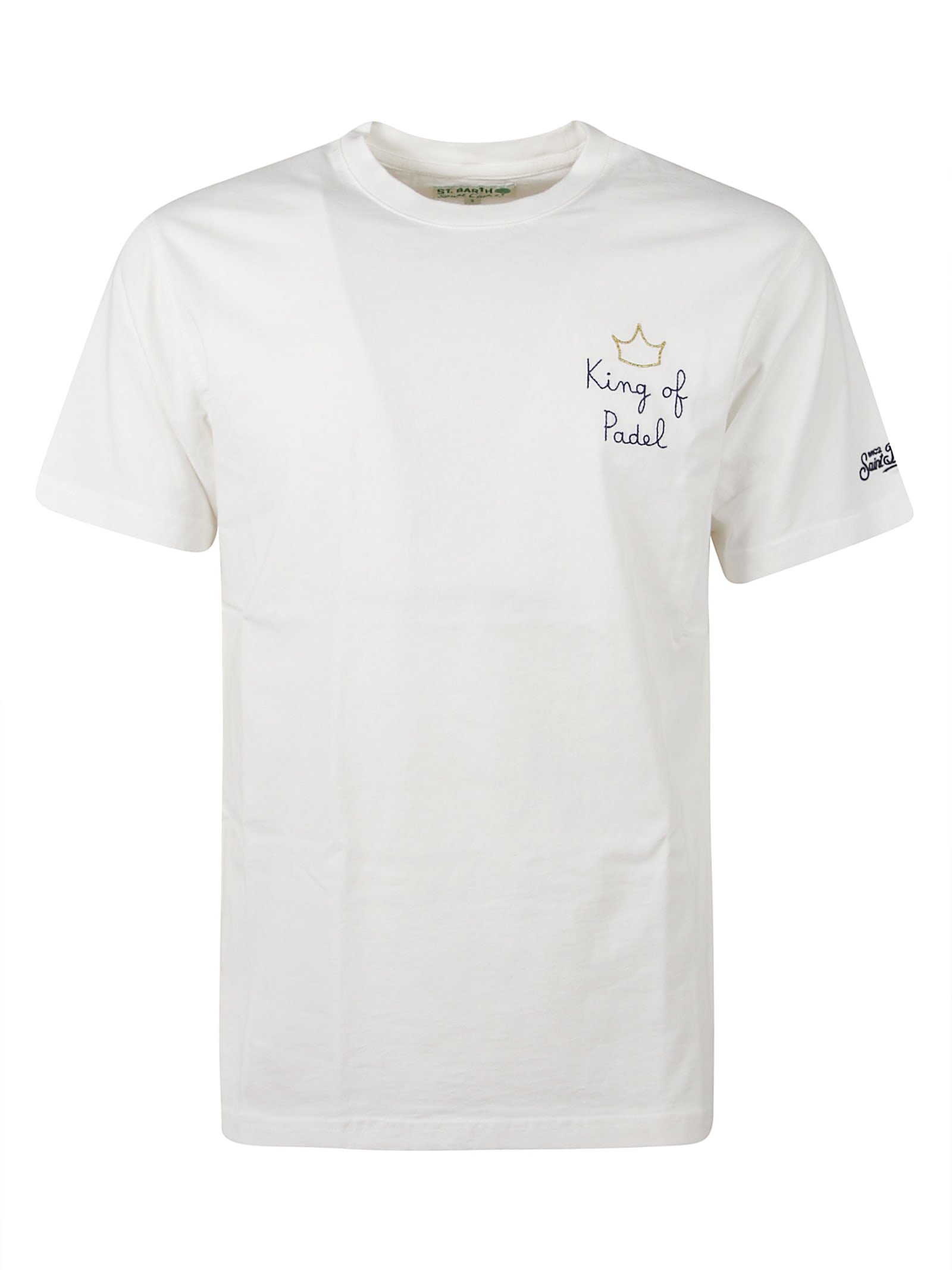 Mc2 Saint Barth T-shirt With King Of Padel Embroidery In White