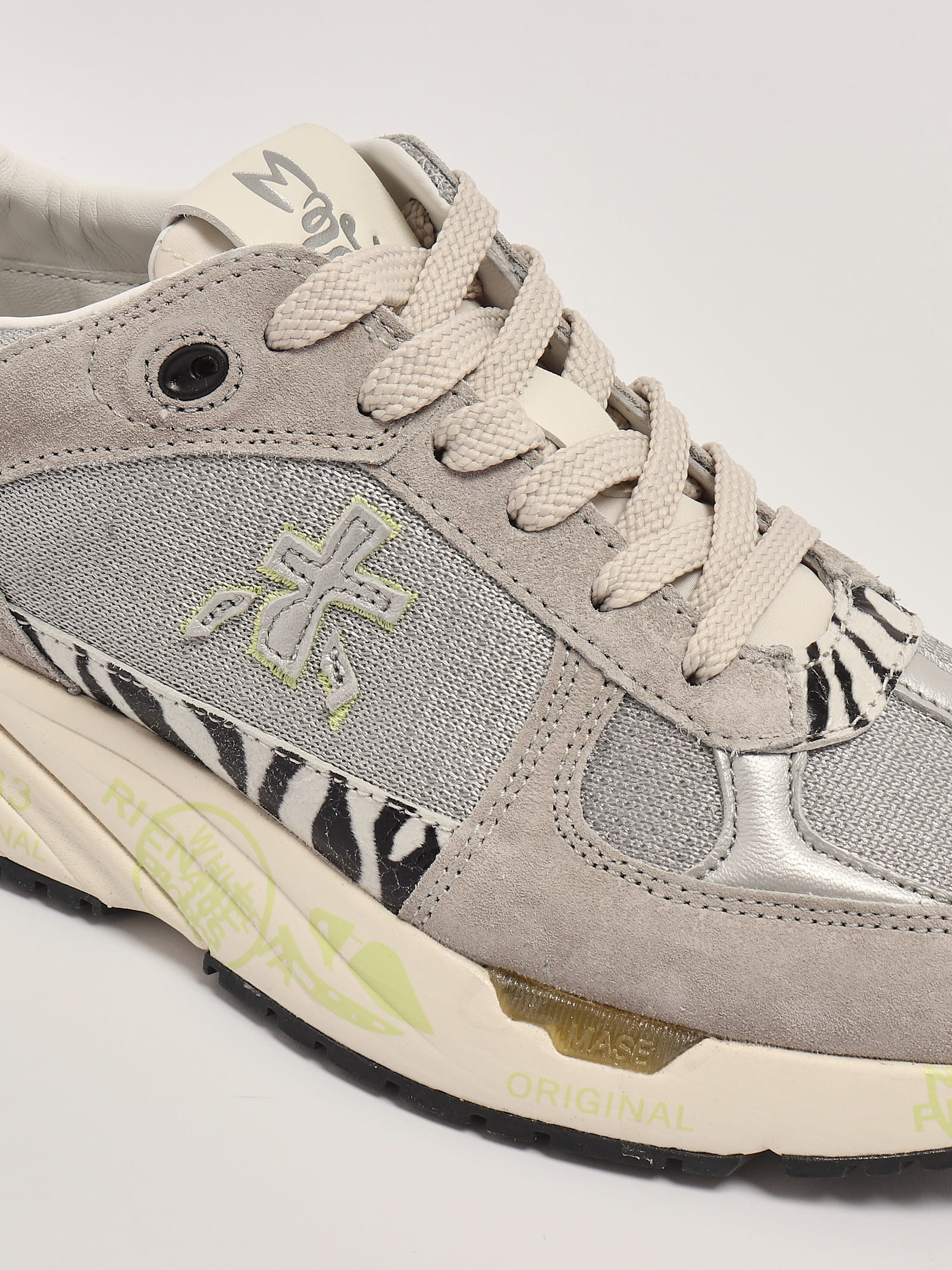 Shop Premiata Mased Sneaker In Grigio Chiaro